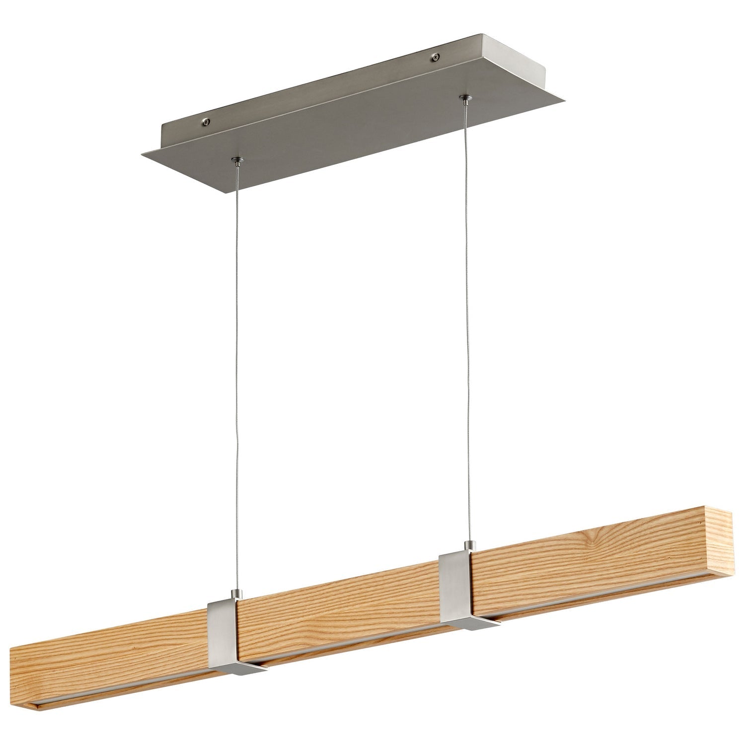 Oxygen Decca 3-36-5224 Modern Pendant - Satin Nickel W/ White Oak