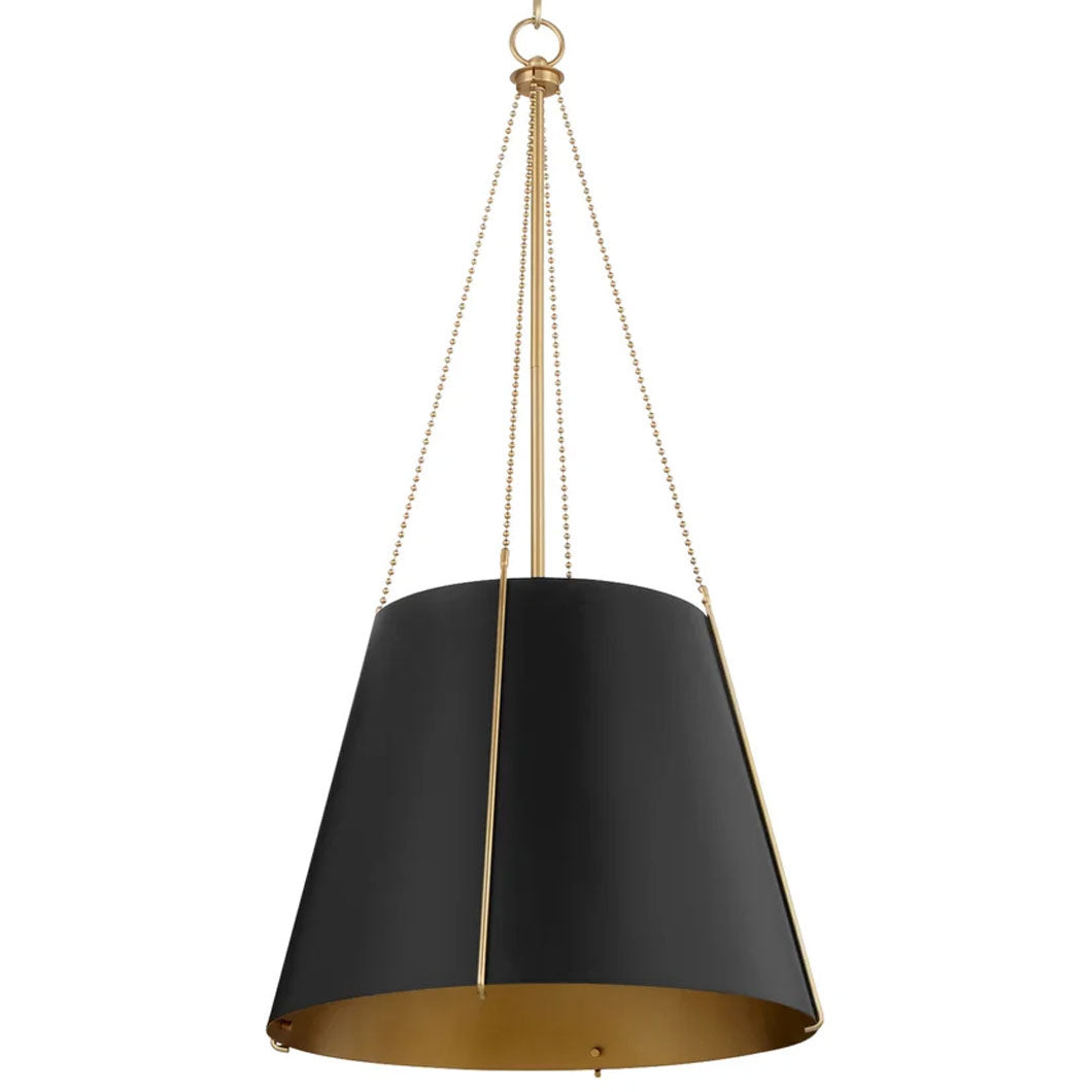 Quorum DENISE 862-1-5980 Pendant - Matte Black W Aged Brass