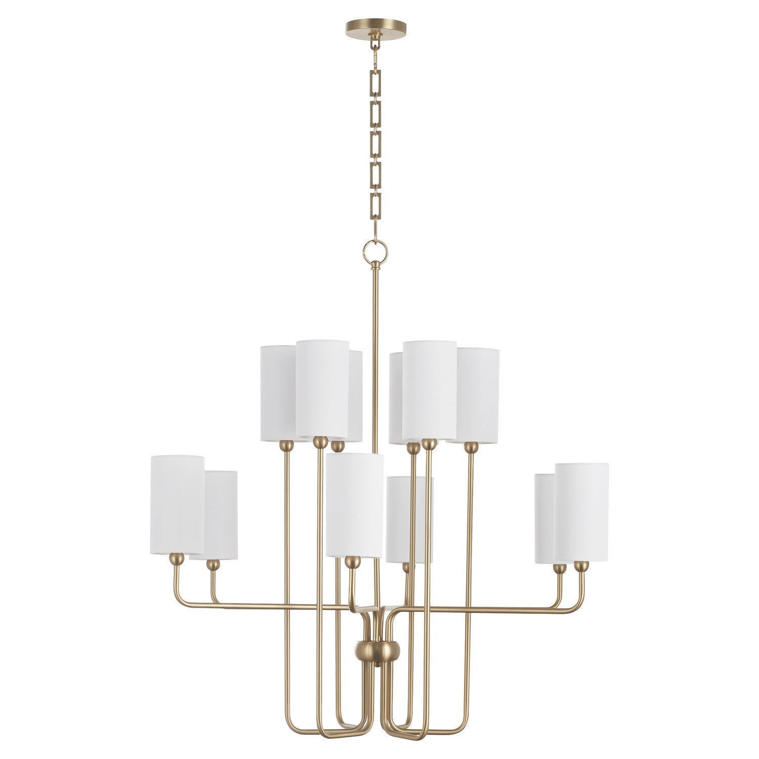 Quorum CHARLOTTE 698-12-80 Chandelier Transitional - Aged Brass