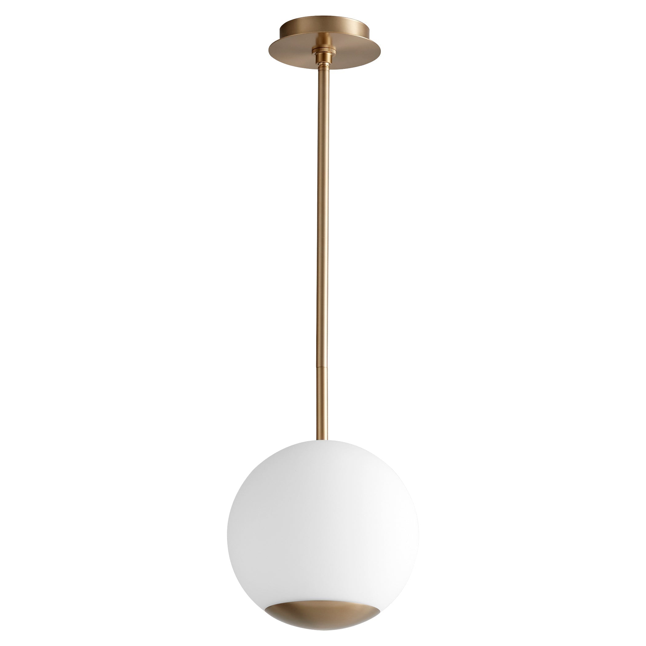 Oxygen Terra 3-690-40 Pendant Light 10 Inch- Aged Brass, Opal Glass