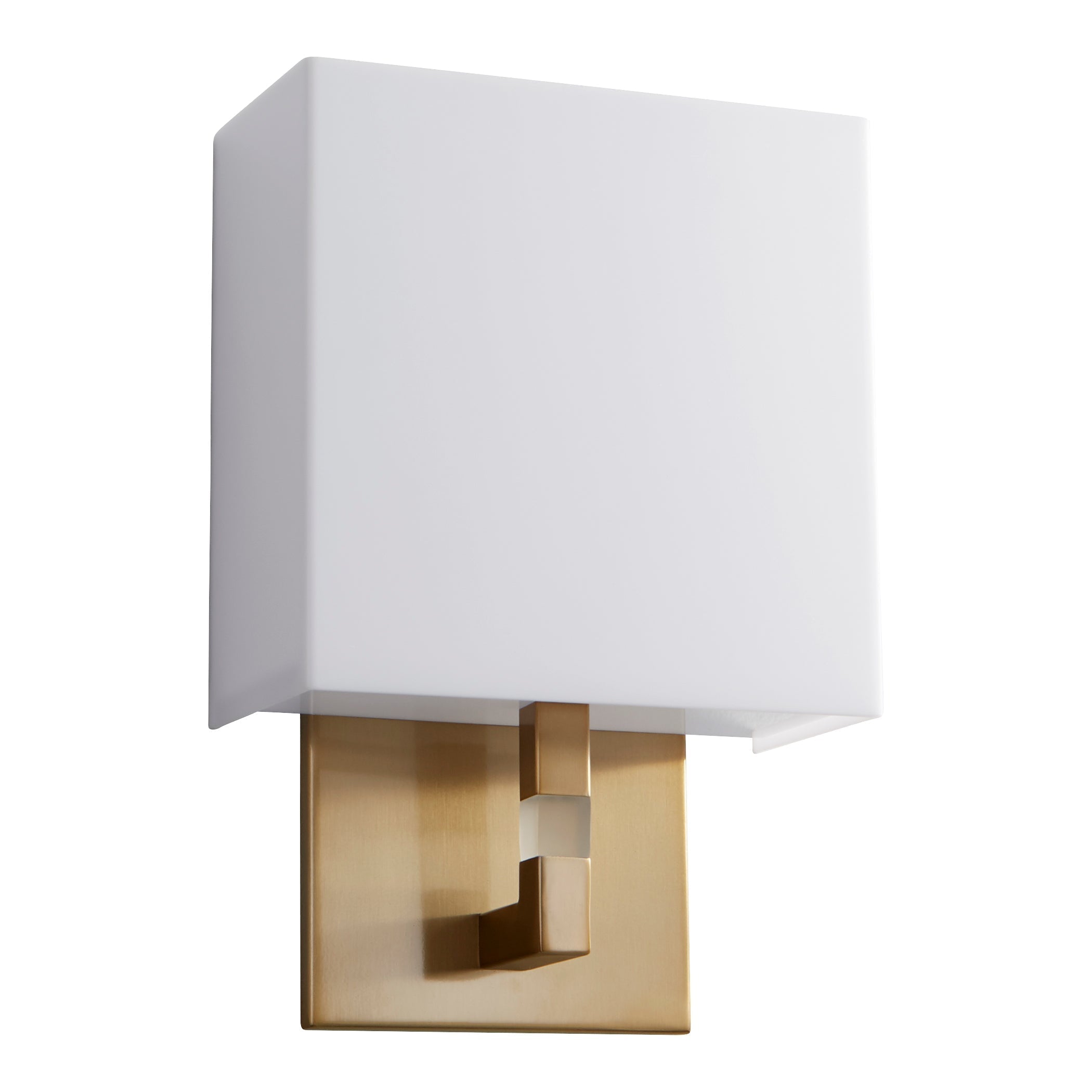 Oxygen Chameleon 3-521-40 Modern Sconce - Aged Brass W/ Matte White Acrylic