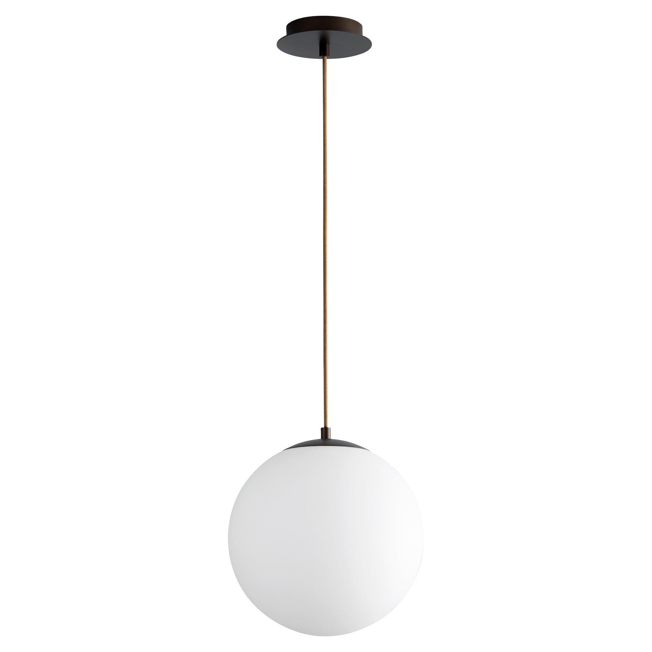 Oxygen LUNA 3-673-22 Classic Globe Pendant Light - Oiled Bronze, White Opal Glass