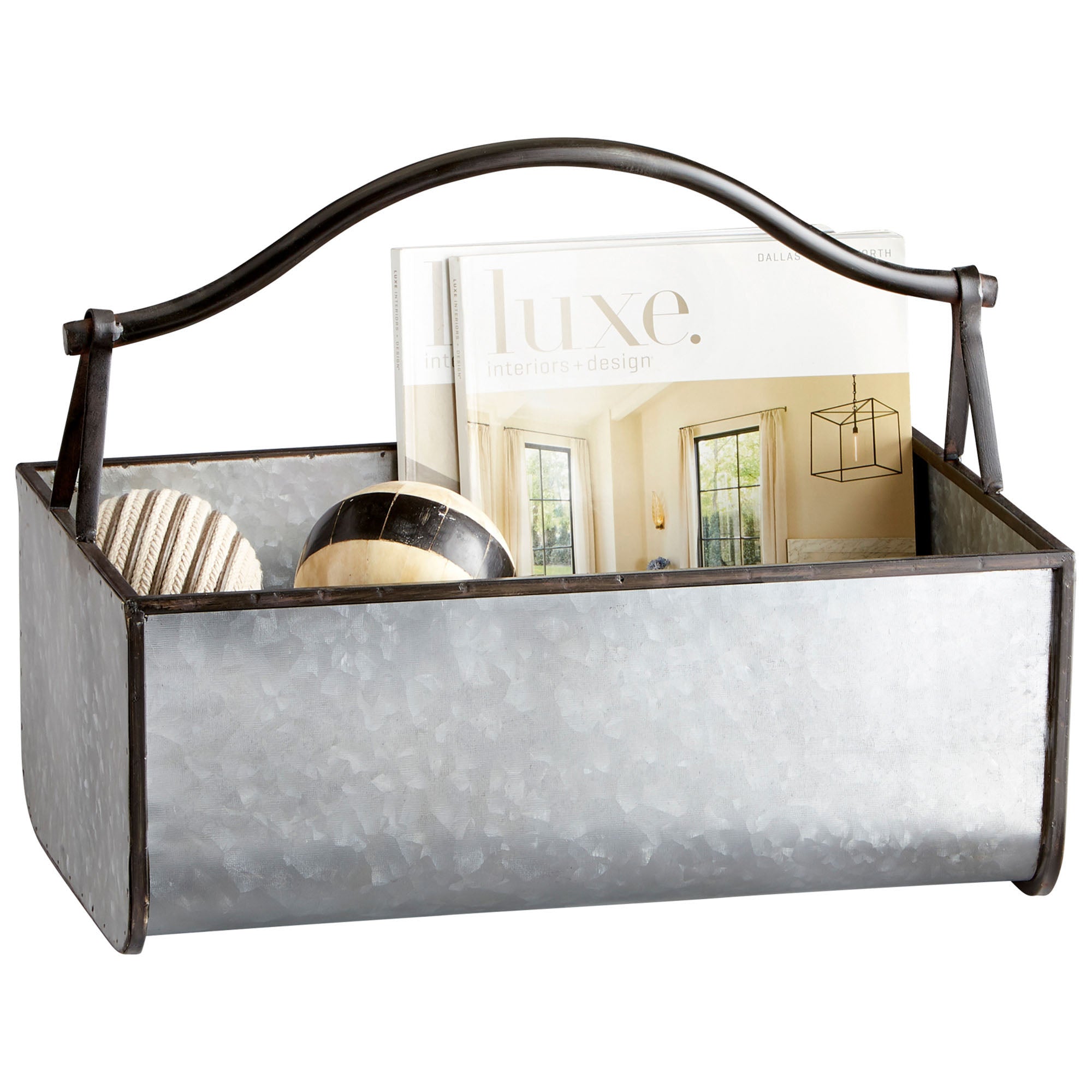 Cyan Design 09847 Accessory - Galvanized Metal and Brown Container