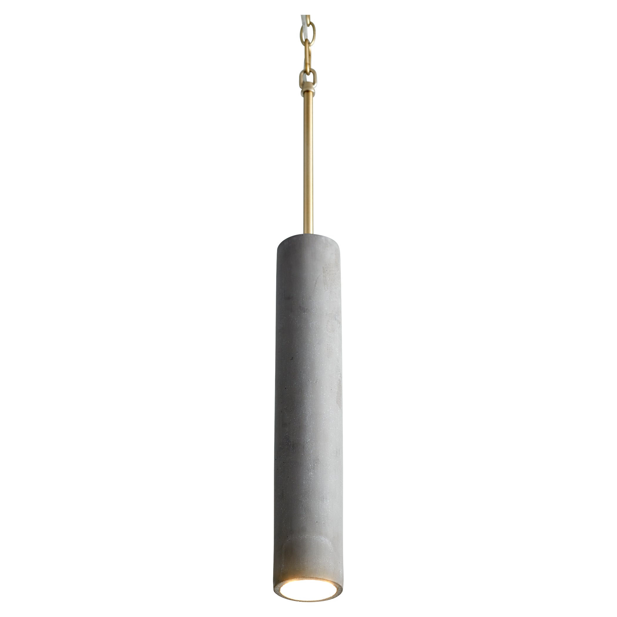 Oxygen Totem 3-614-1540 Concrete Pendant Light - Dark Gray, Aged Brass