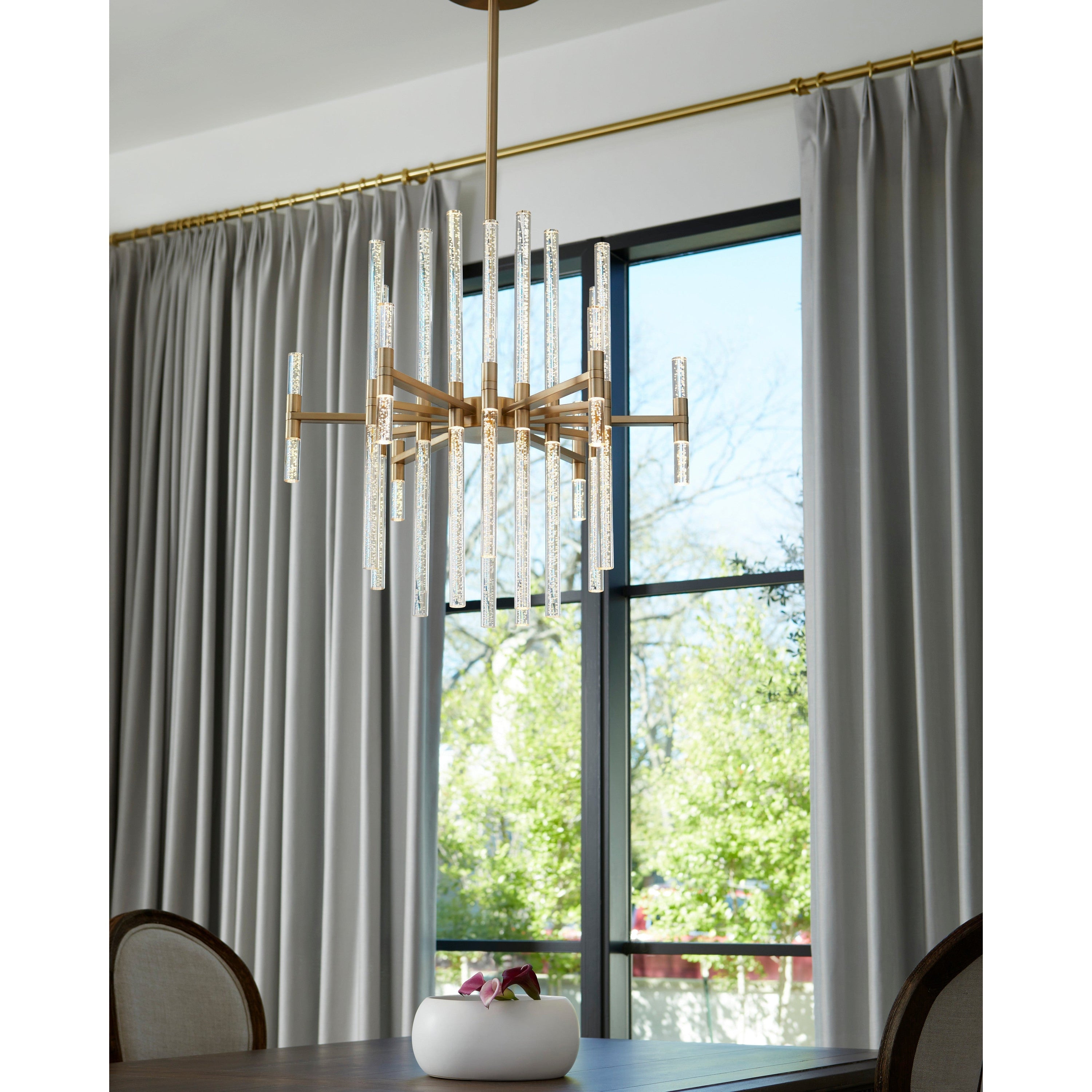 Oxygen Miro 3-605-40 Modern Chandelier - Aged Brass