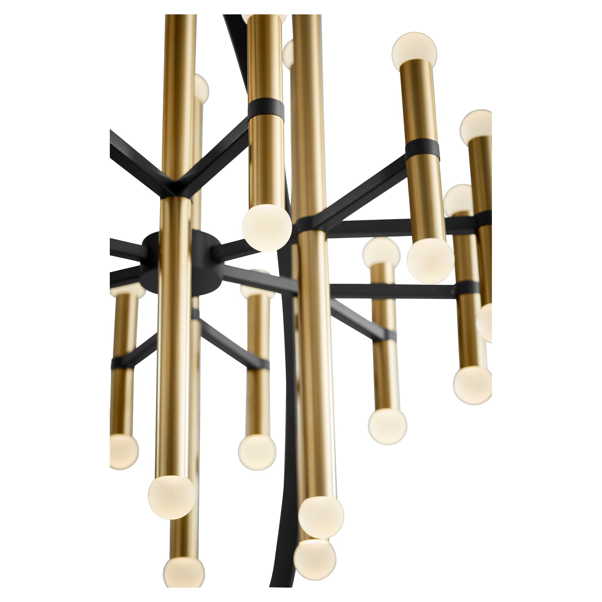 Oxygen Nero 3-685-1540 Modern LED Chandelier Light - Black, Aged Brass