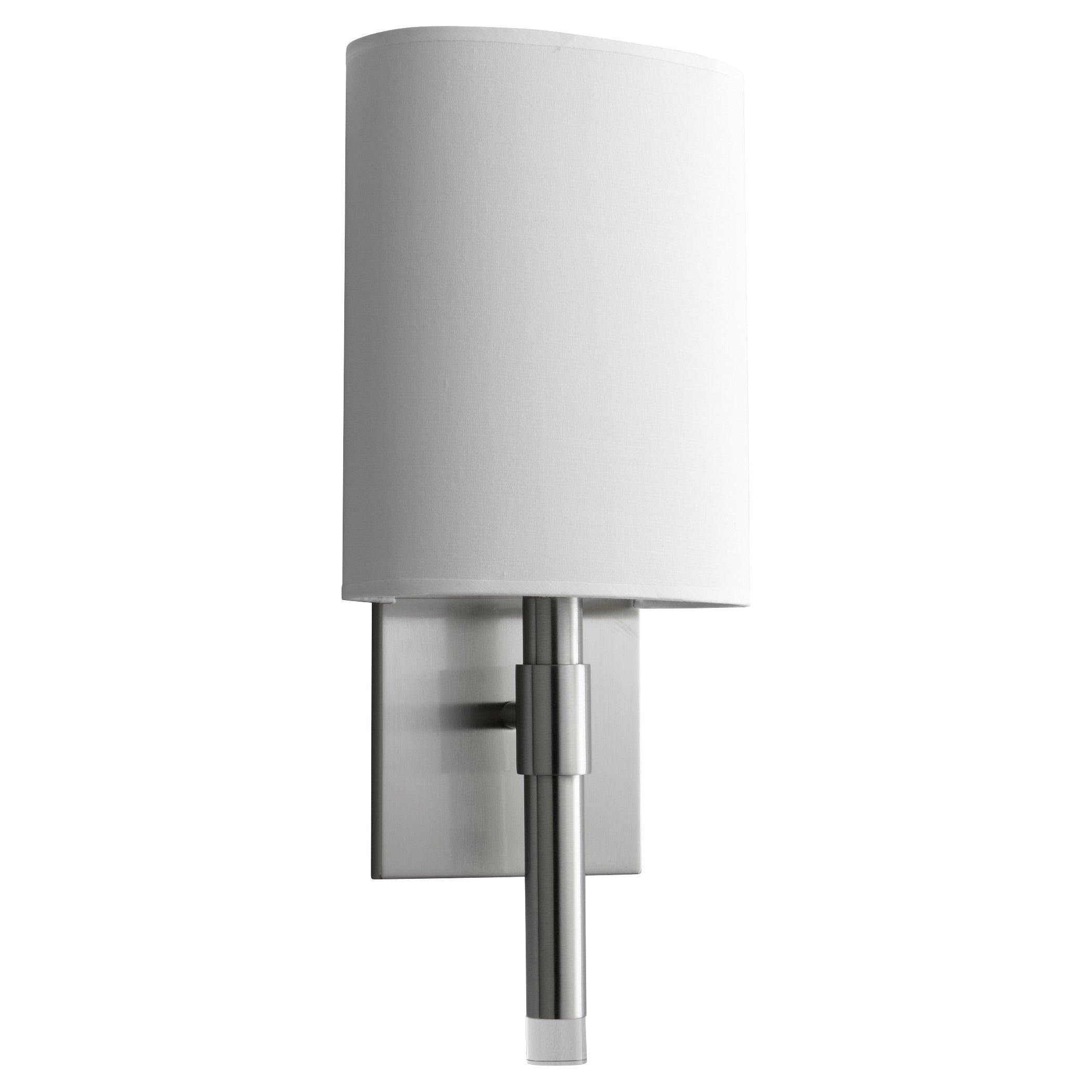 Oxygen Beacon 3-587-124 Modern Sconce - Satin Nickel W/ White Linen