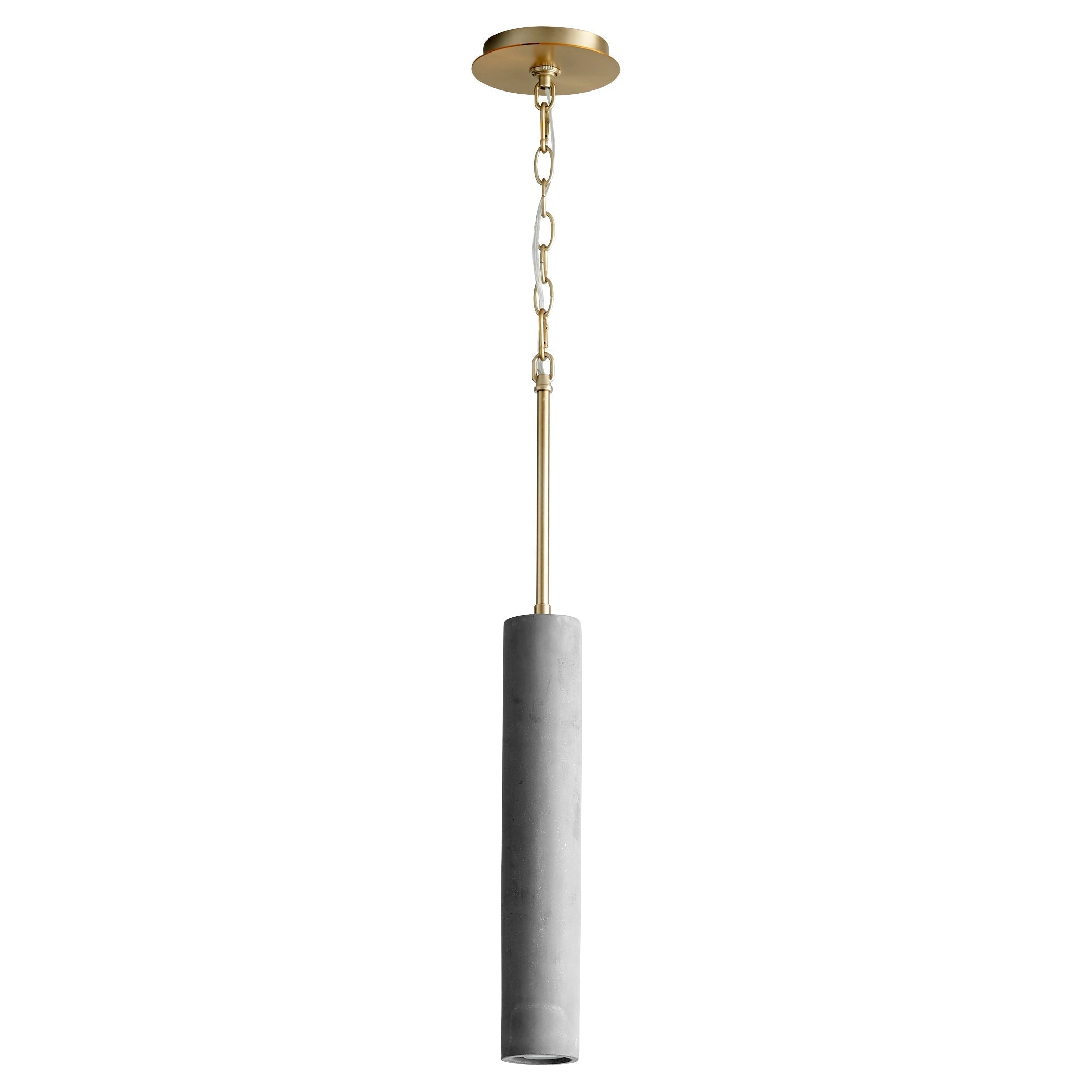 Oxygen Totem 3-614-1540 Concrete Pendant Light - Dark Gray, Aged Brass