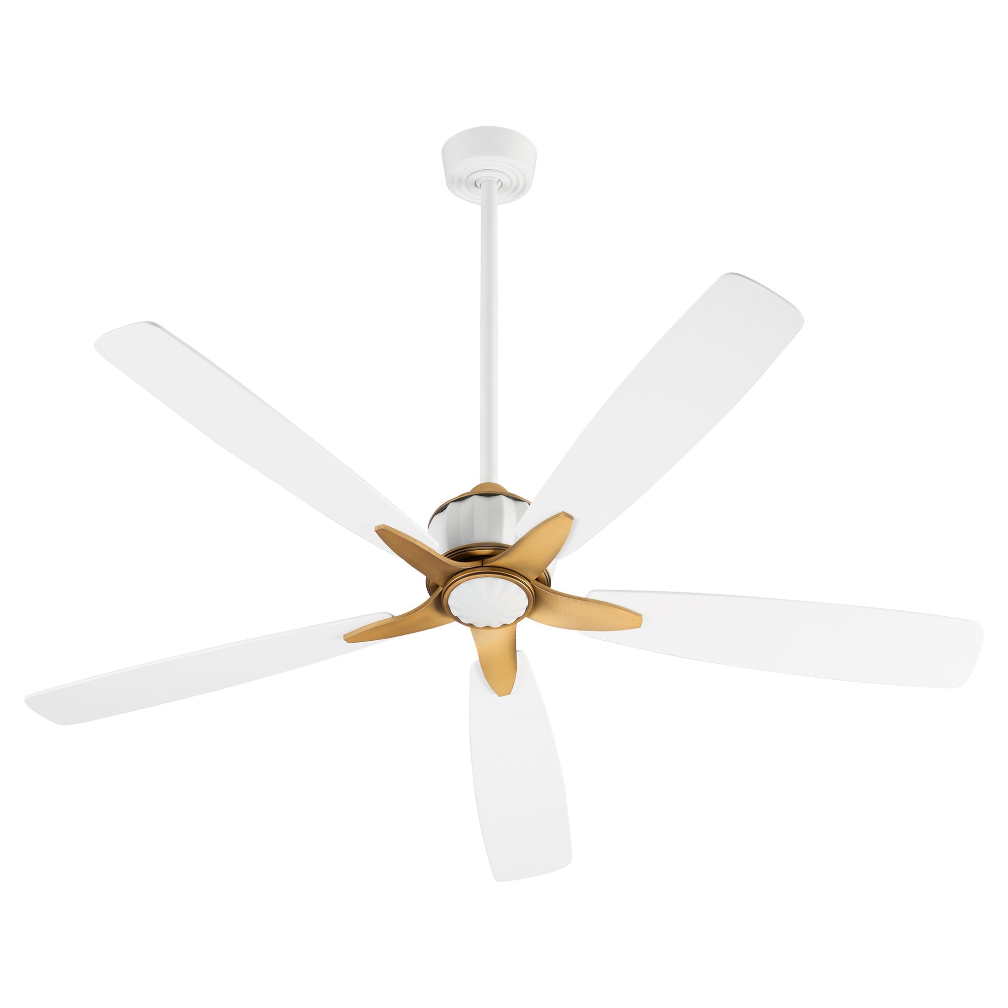 Quorum OPHELIA 23605-0847 Fan Transitional - Studio White Brushed Brass
