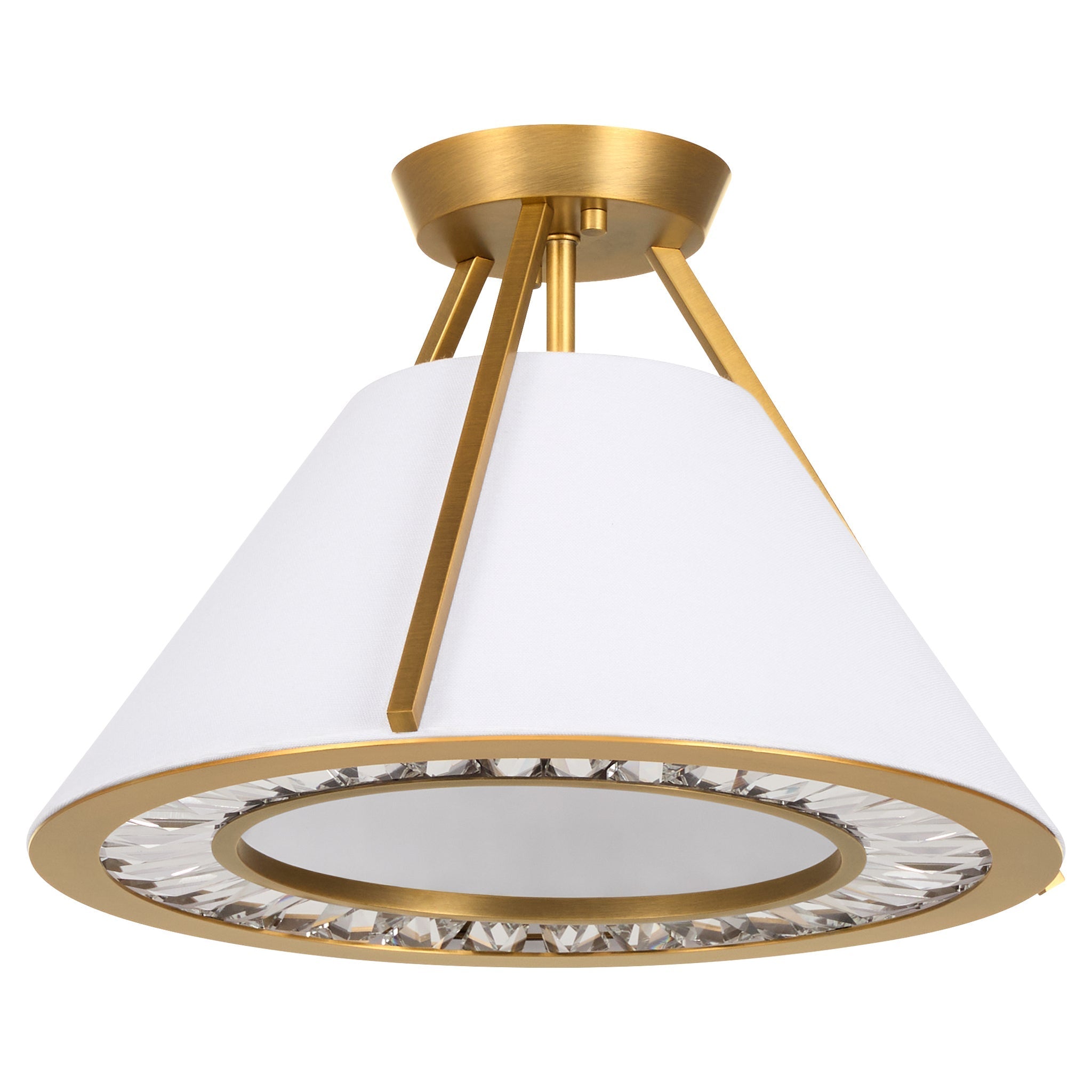 Quorum GORHAM 2382-3-47 Semi Flush Mt Transitional - Brushed Brass