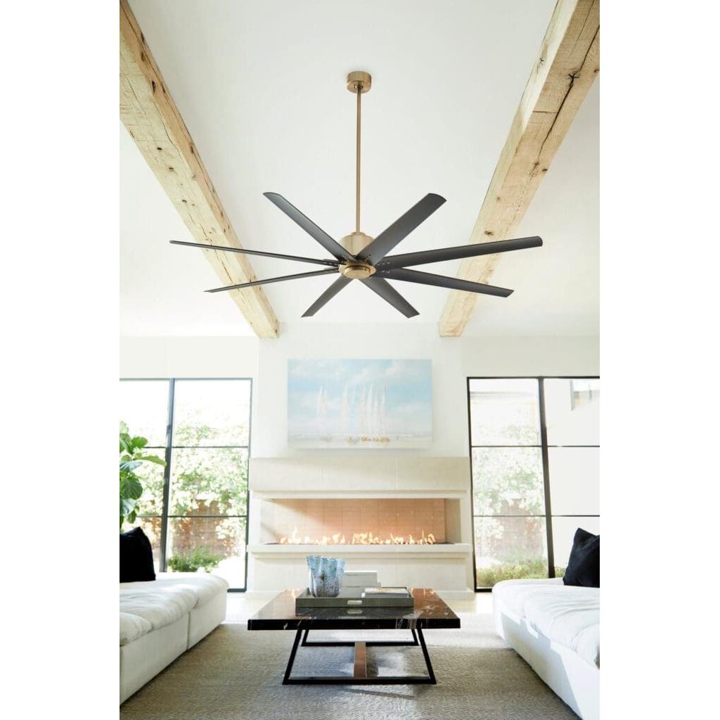Oxygen by Quorum Fleet 3-108-40 Ceiling Fan with Remote 72 inch, 8 Blade - Aged Brass, Black