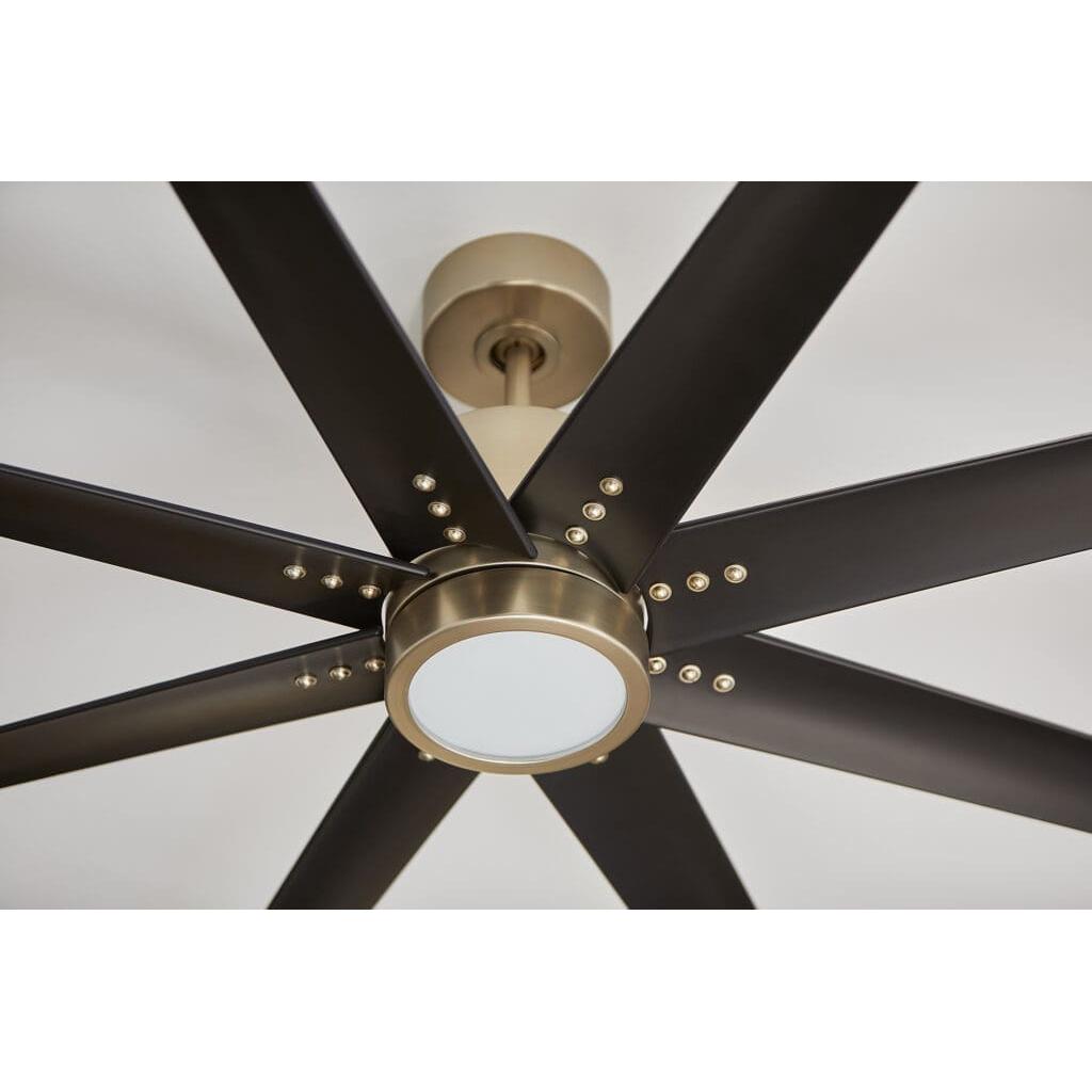 Oxygen by Quorum FLEET 3-112-40 Ceiling Fan with Remote 56 inch, 8 Blade - Aged Brass, Black
