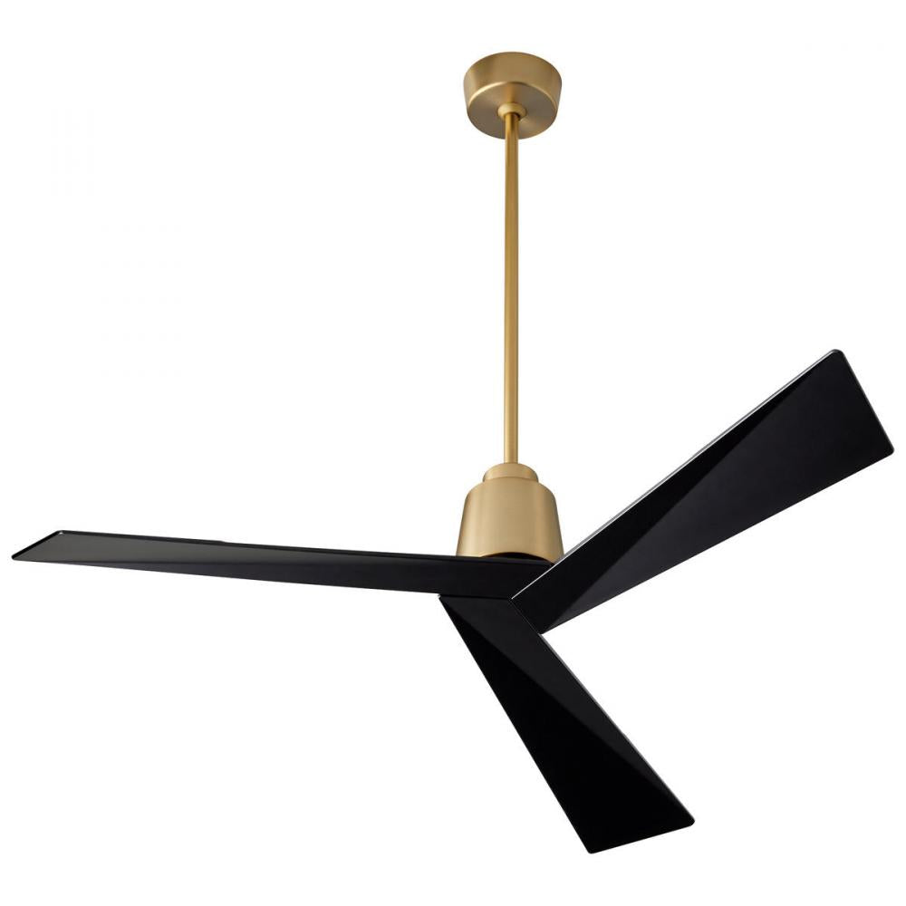 Oxygen by Quorum DYNAMO 3-113-1540 Fan - Aged Brass W Black Blades