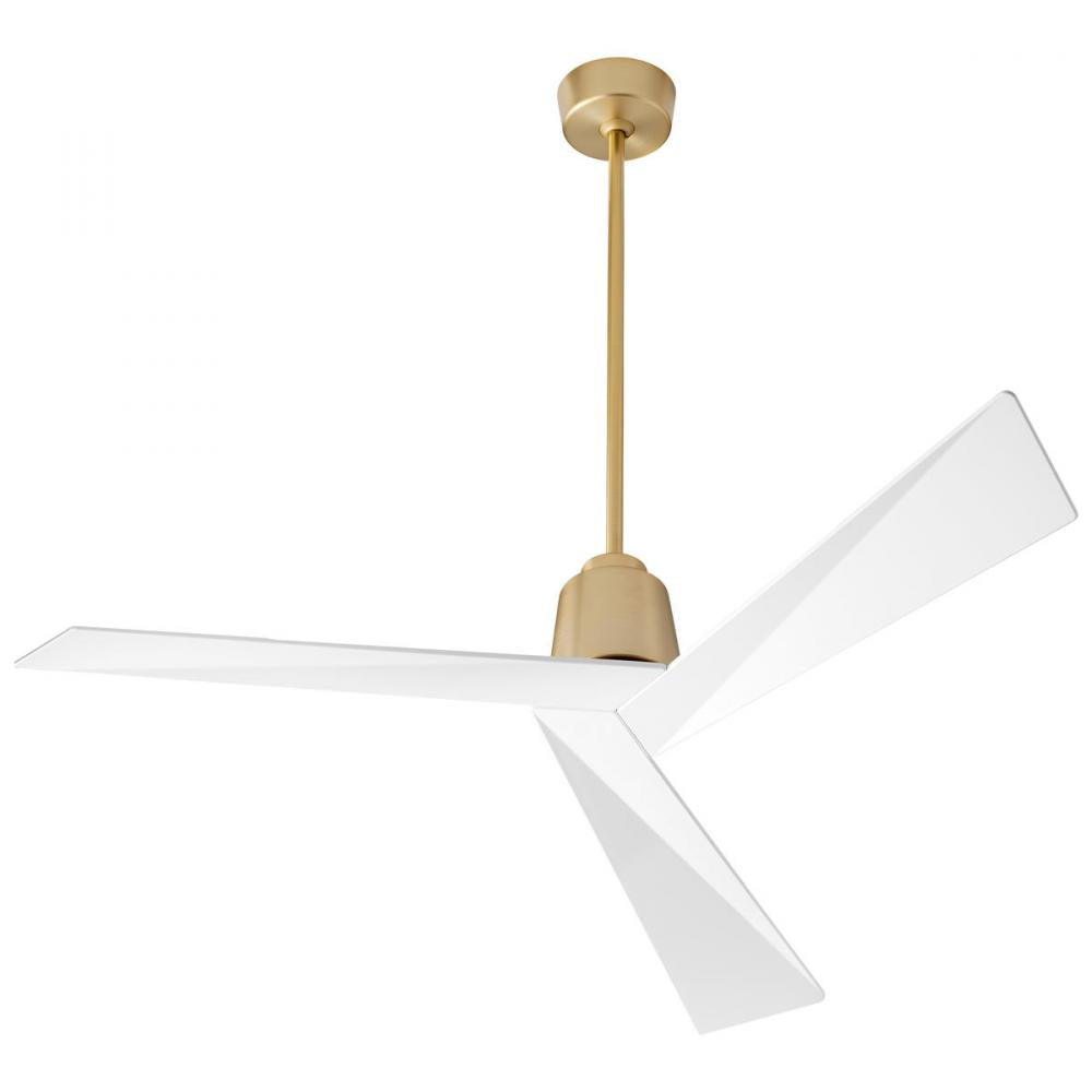 Oxygen by Quorum DYNAMO 3-113-640 Fan - Aged Brass W White Blades