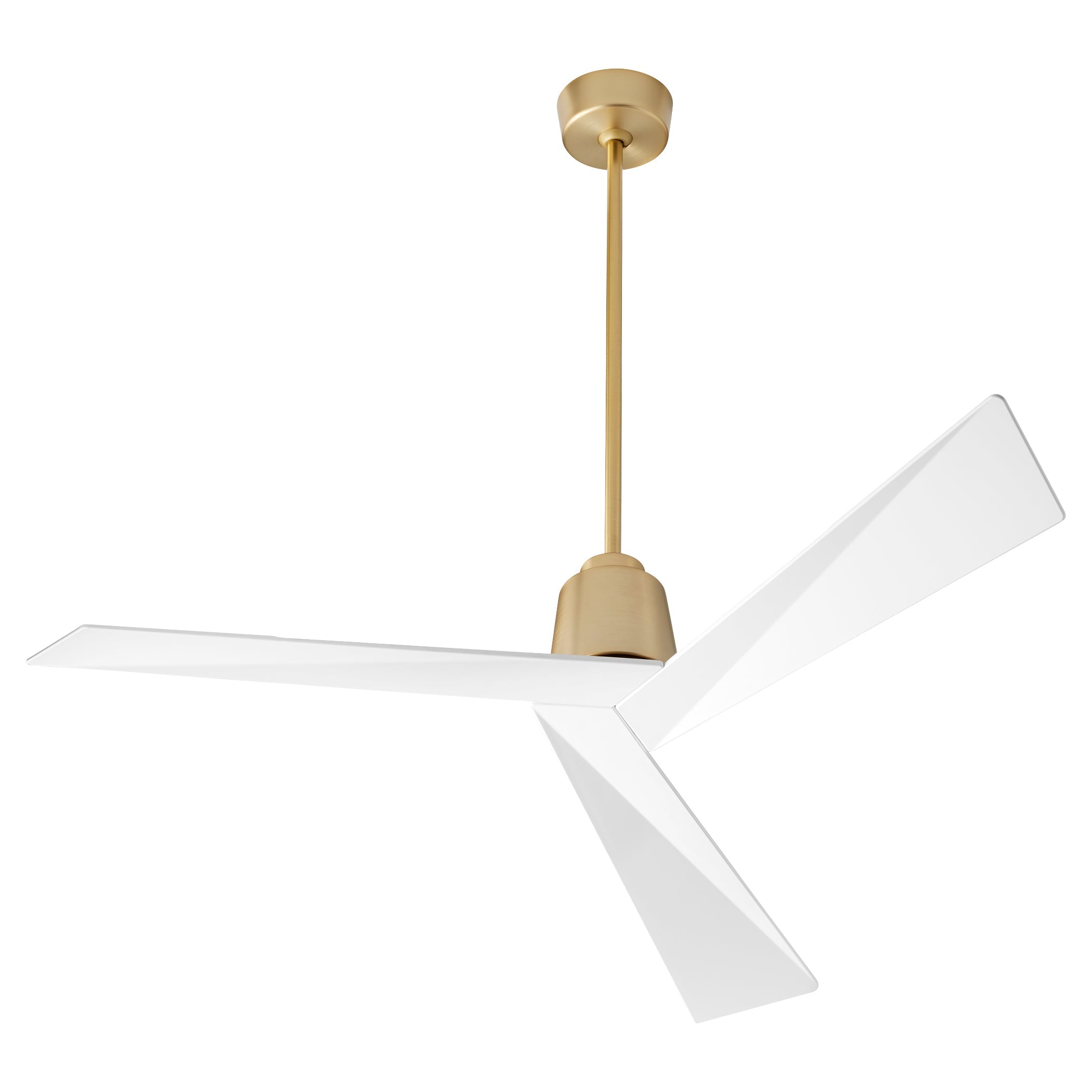 Oxygen Dynamo 3-113-640 Ceiling Fan - Aged Brass W/ White Blades