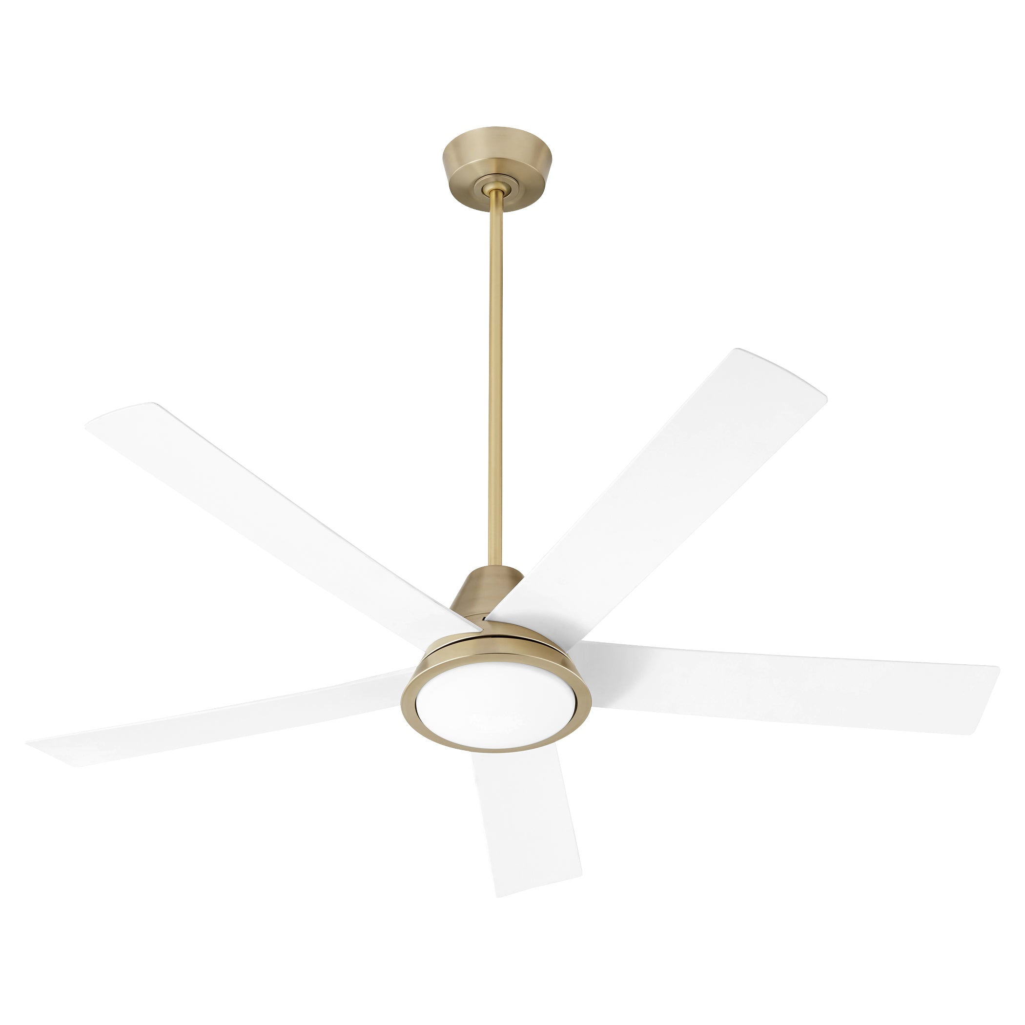 Oxygen Temple 3-115-640 Ceiling Fan - Aged Brass W/ White Blades