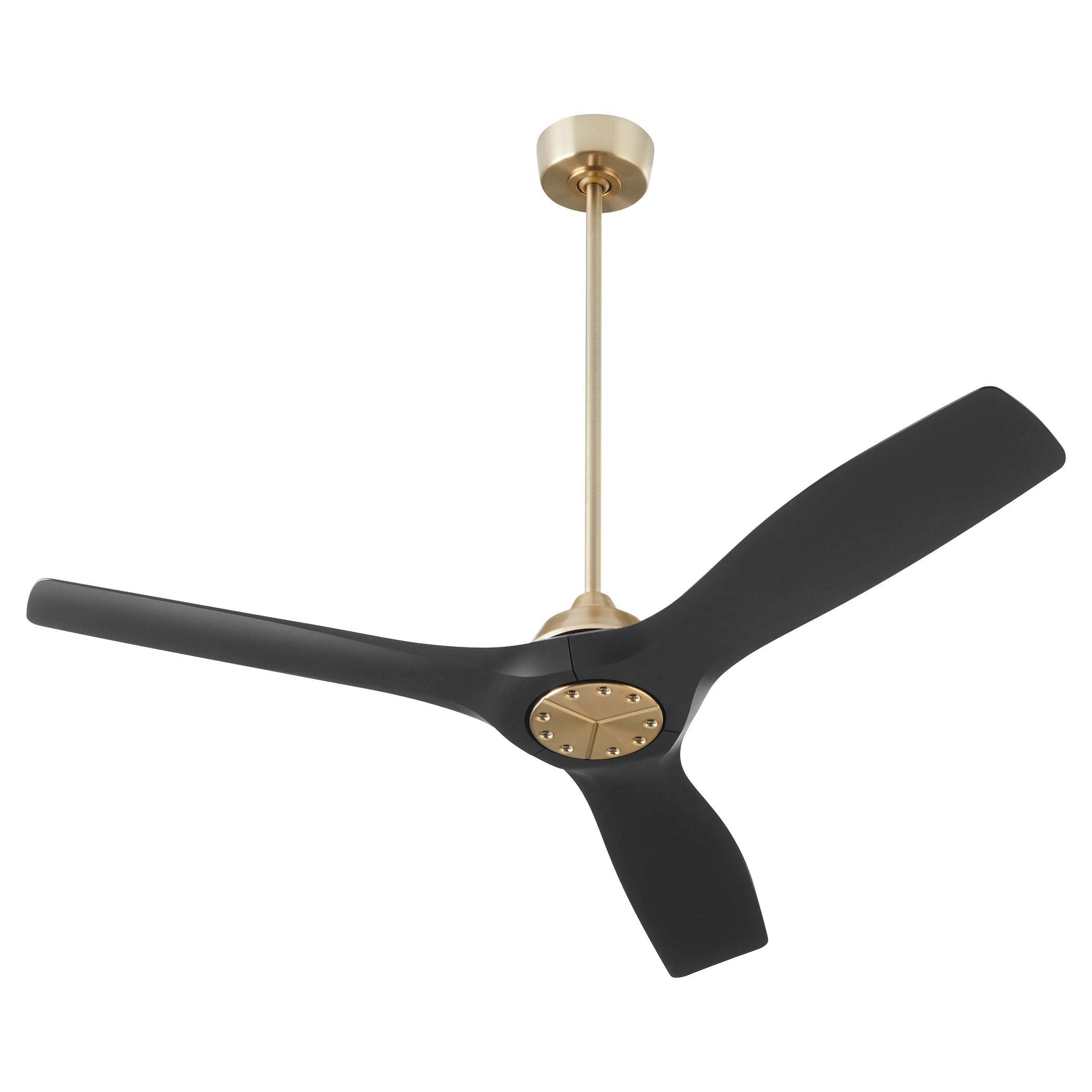 Oxygen Avalon 3-118-1540 Ceiling Fan - Aged Brass W/ Black Blades