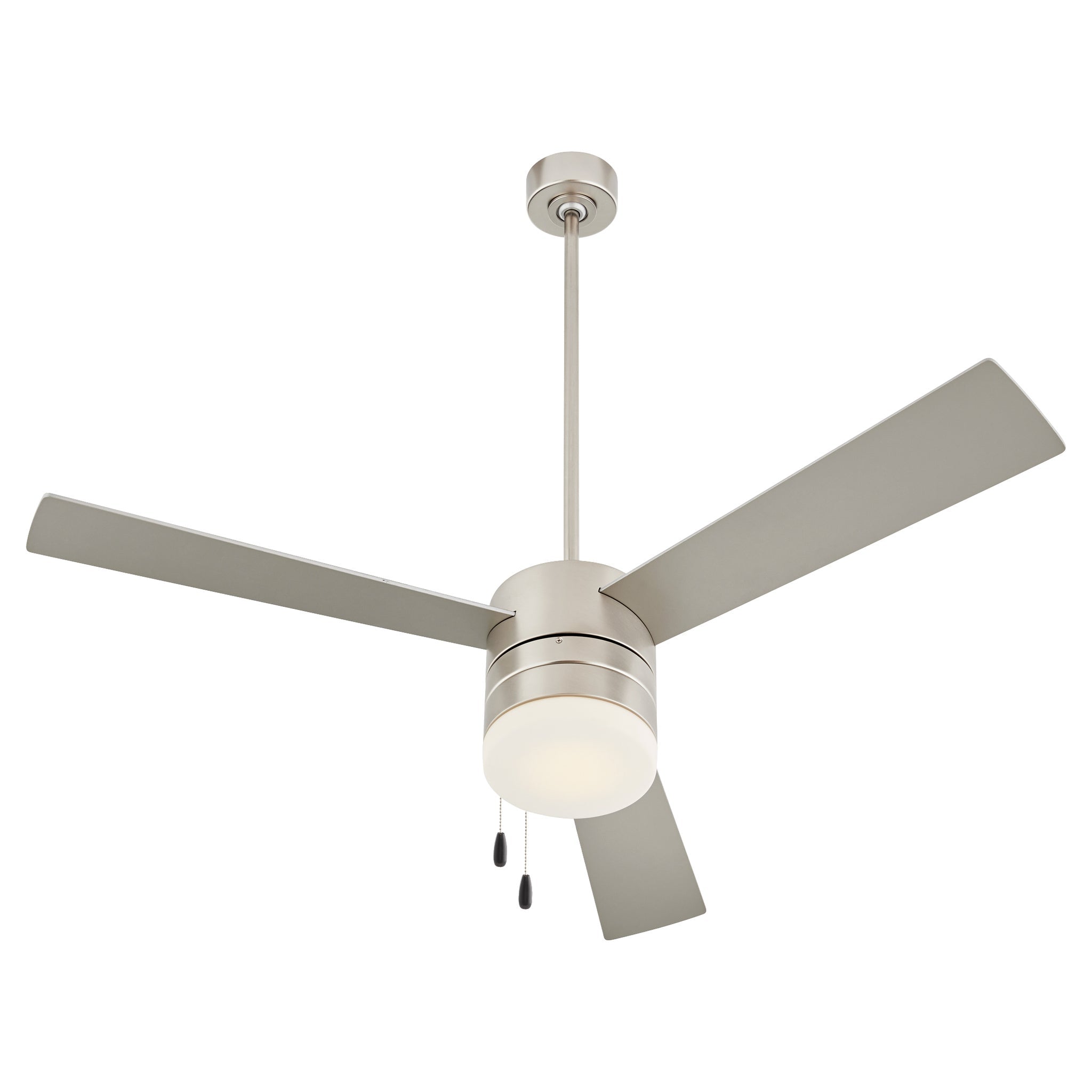 Oxygen Allegro 3-119-24 Pull Chain Ceiling Fan, 52 Inch - Satin Nickel, Silver/Walnut duo-toned blades