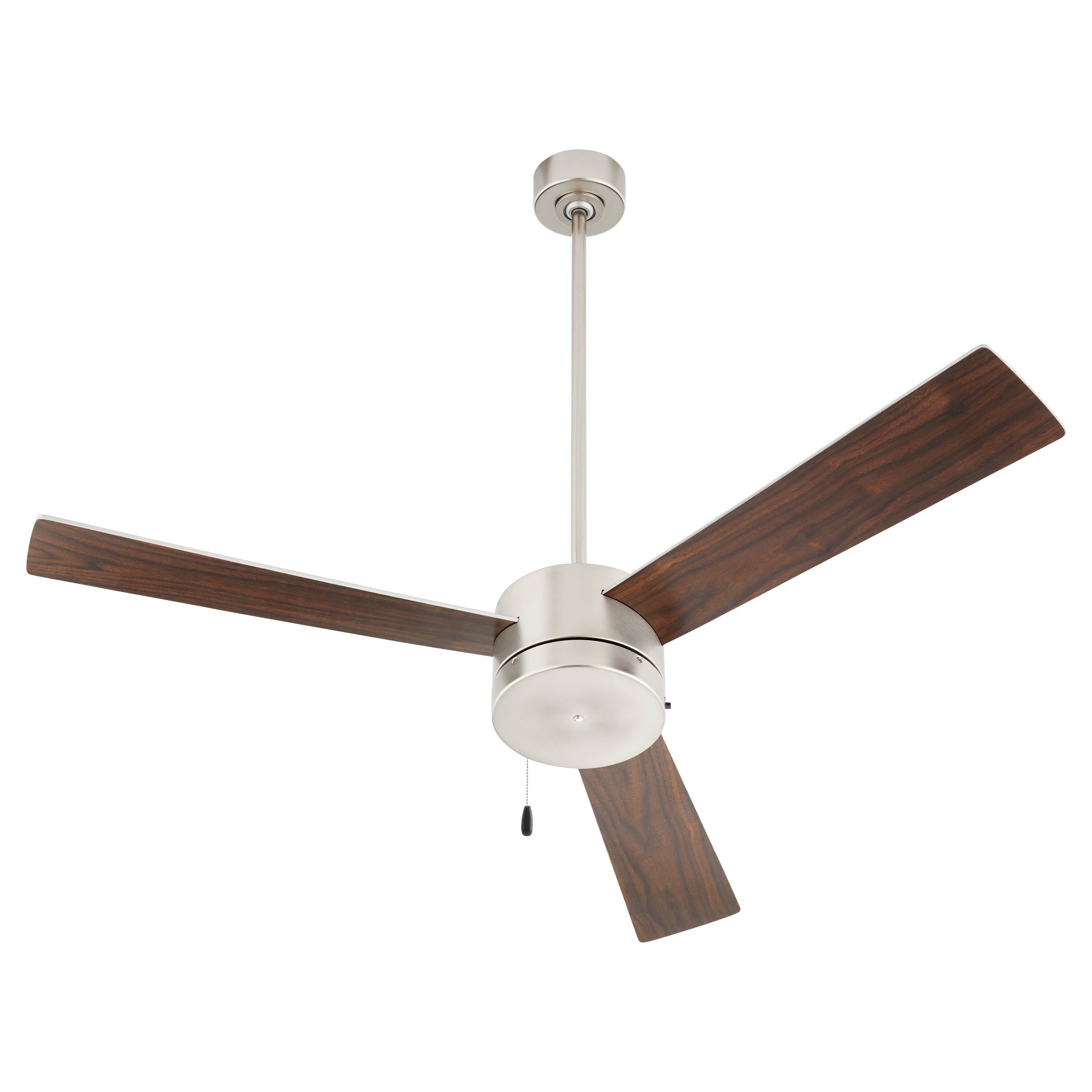 Oxygen Allegro 3-119-24 Pull Chain Ceiling Fan, 52 Inch - Satin Nickel, Silver/Walnut duo-toned blades