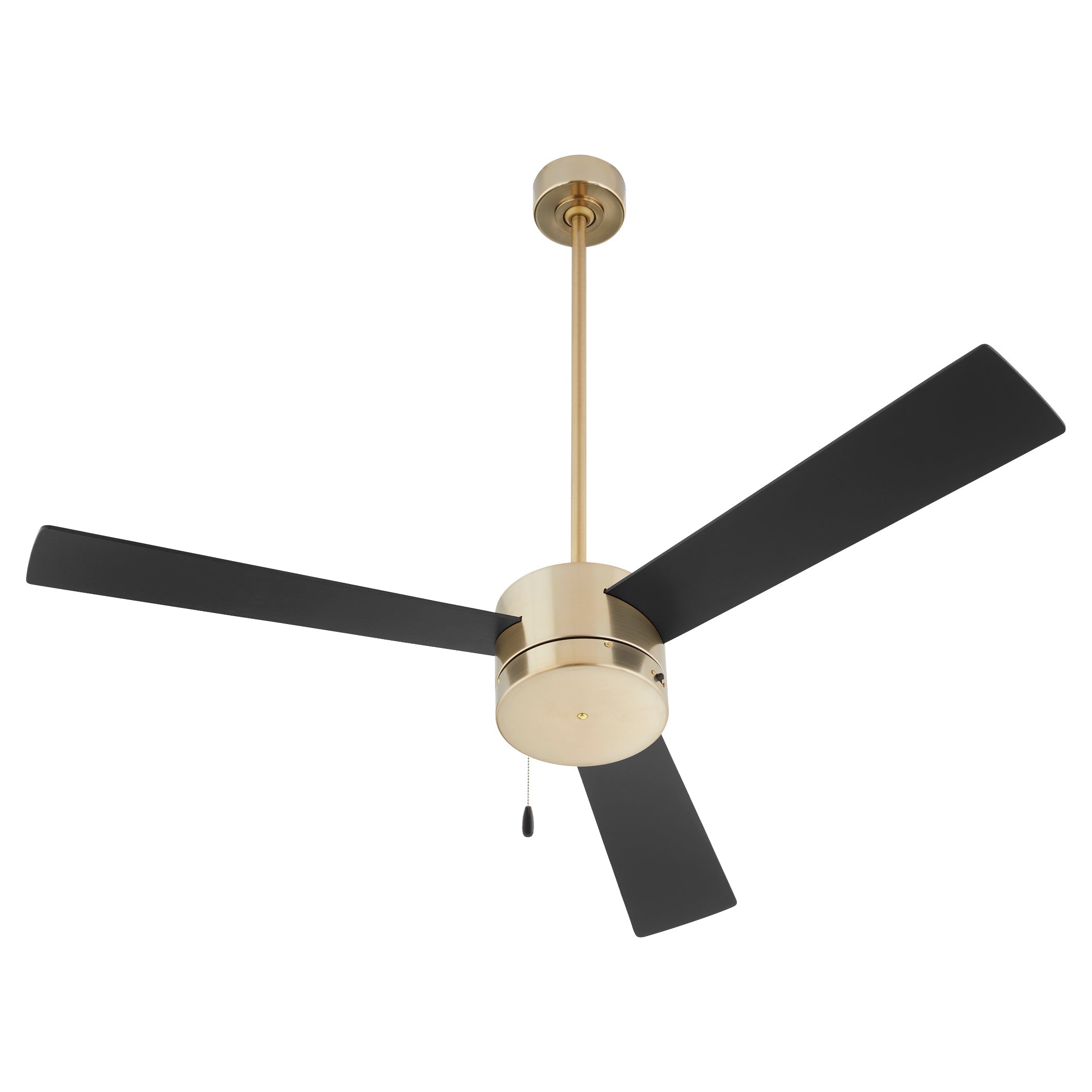 Oxygen Allegro 3-119-40 Pull Chain Ceiling Fan - Aged Brass, Black