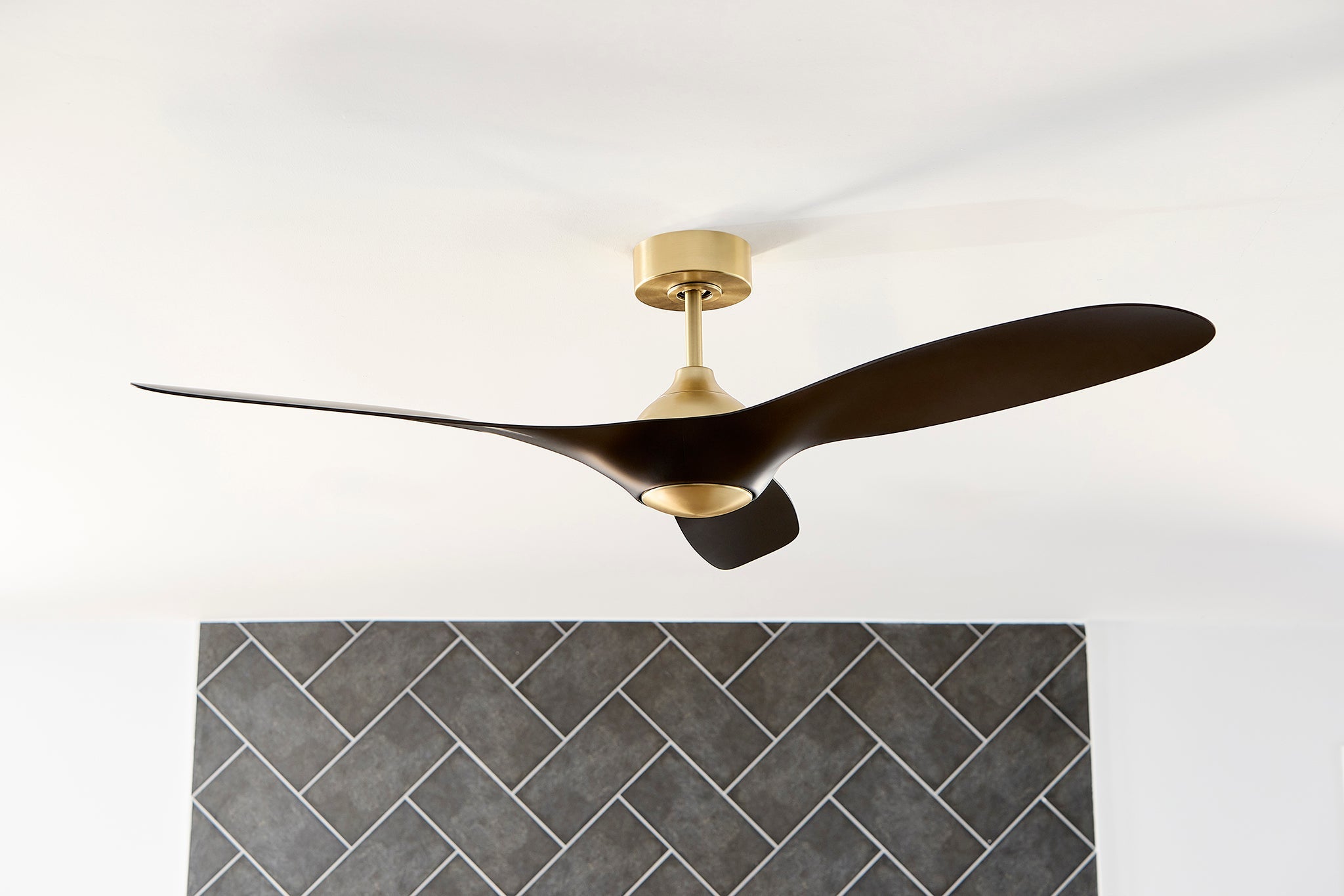 Oxygen Province 3-122-1540 Smart Ceiling Fan 56 Inch - Aged Brass, Black Blades