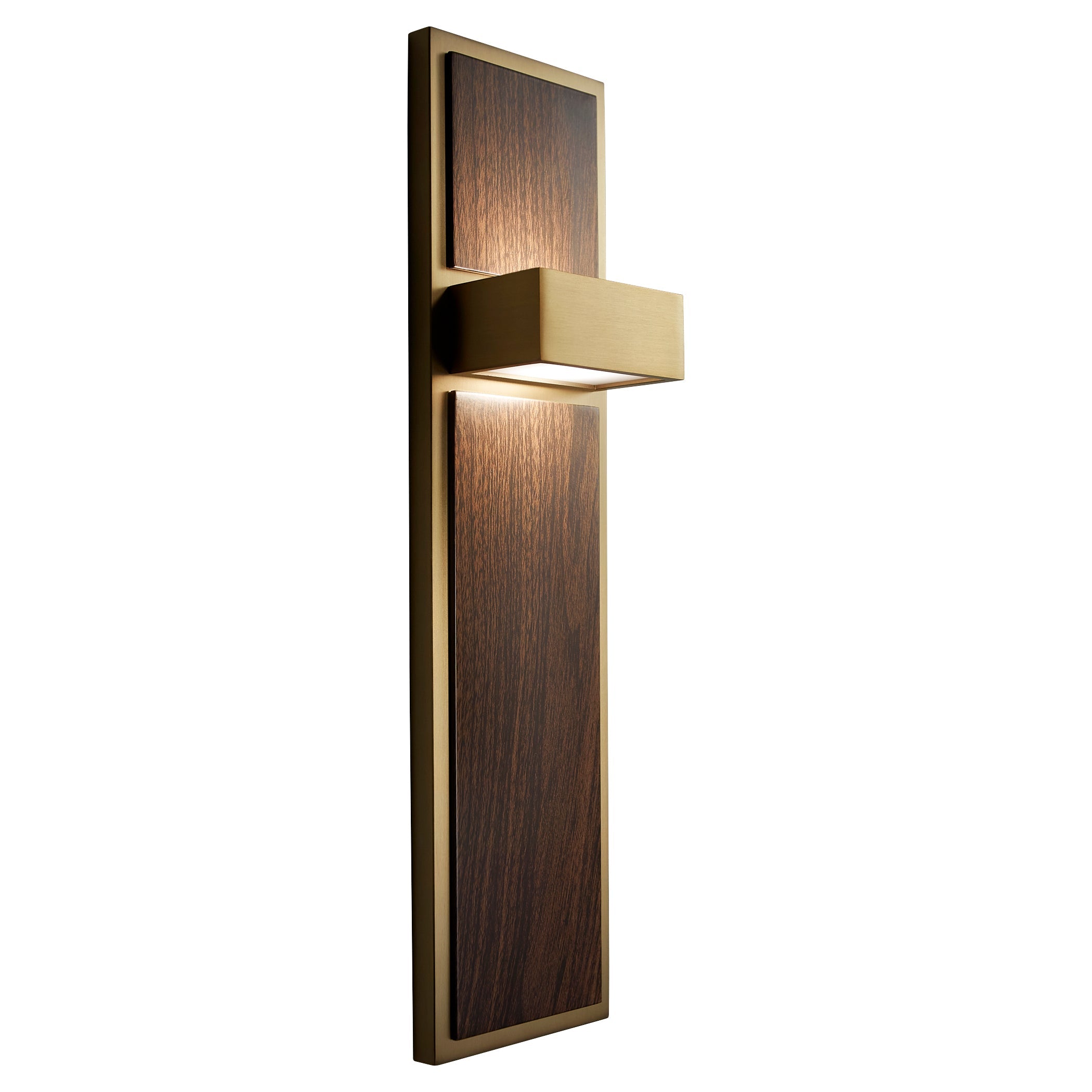 Oxygen Guapo 3-401-40 Sconces - Aged Brass W/ Walnut