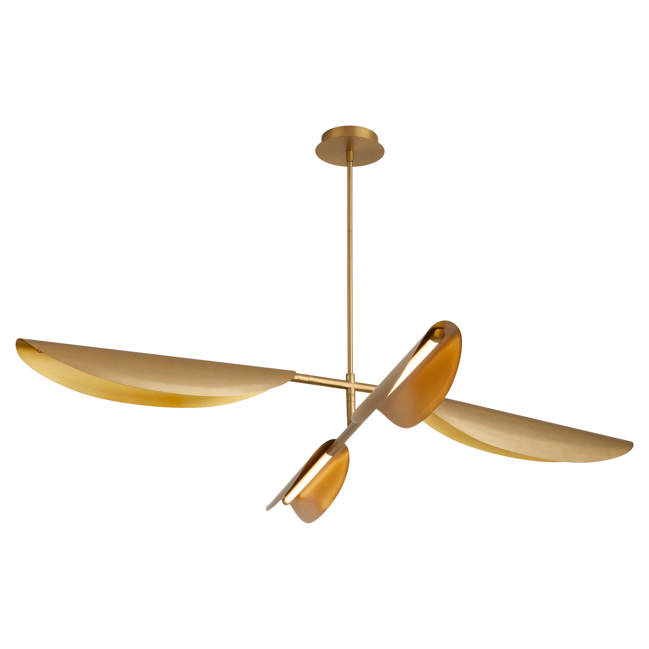 Oxygen by Quorum PIVOT 3-407-40 Chandelier - Aged Brass