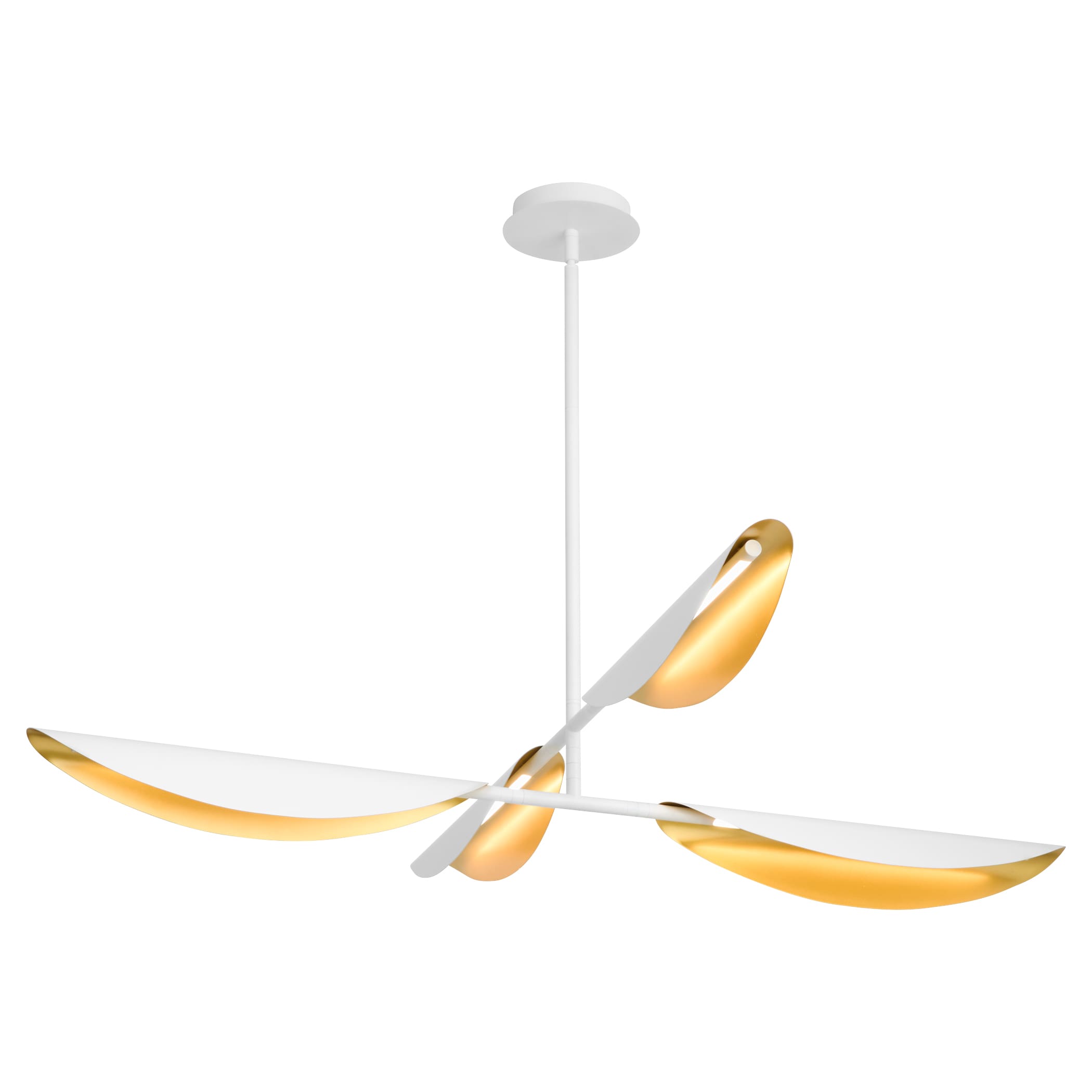 Oxygen by Quorum PIVOT 3-407-640 Chandelier - White W Aged Brass