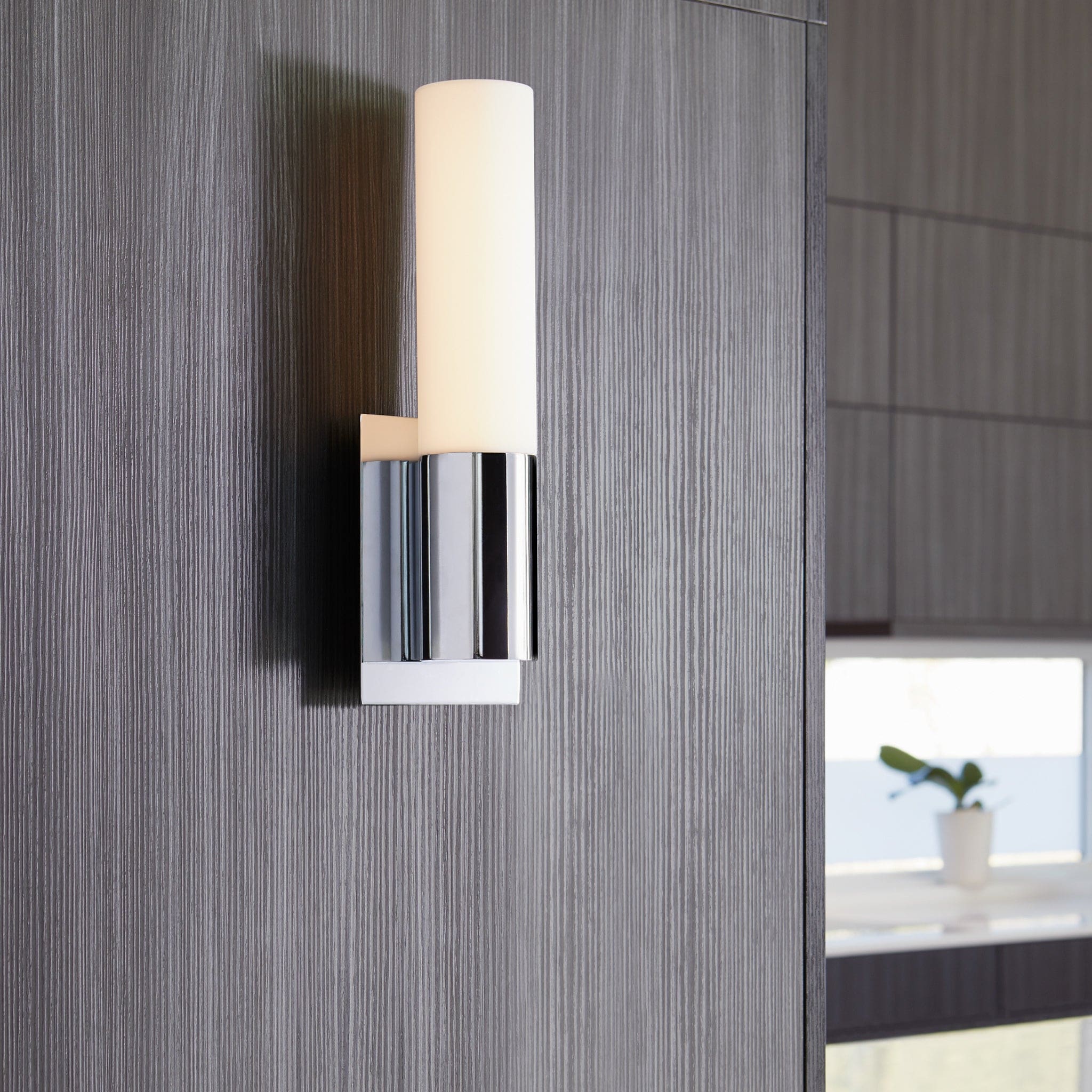 Oxygen by Quorum MAGNUM 3-518-124 Wall Sconce Light 90CRI 3000K - Satin Nickel, White Opal Glass OBSOLETE