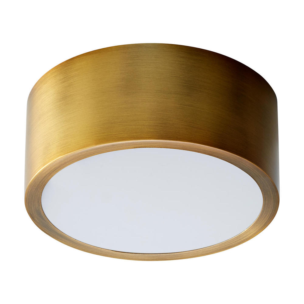 Oxygen by Quorum PEEPERS 3-600-40 Flush Mount LED Ceiling Light Fixture - Aged Brass (Open Box)