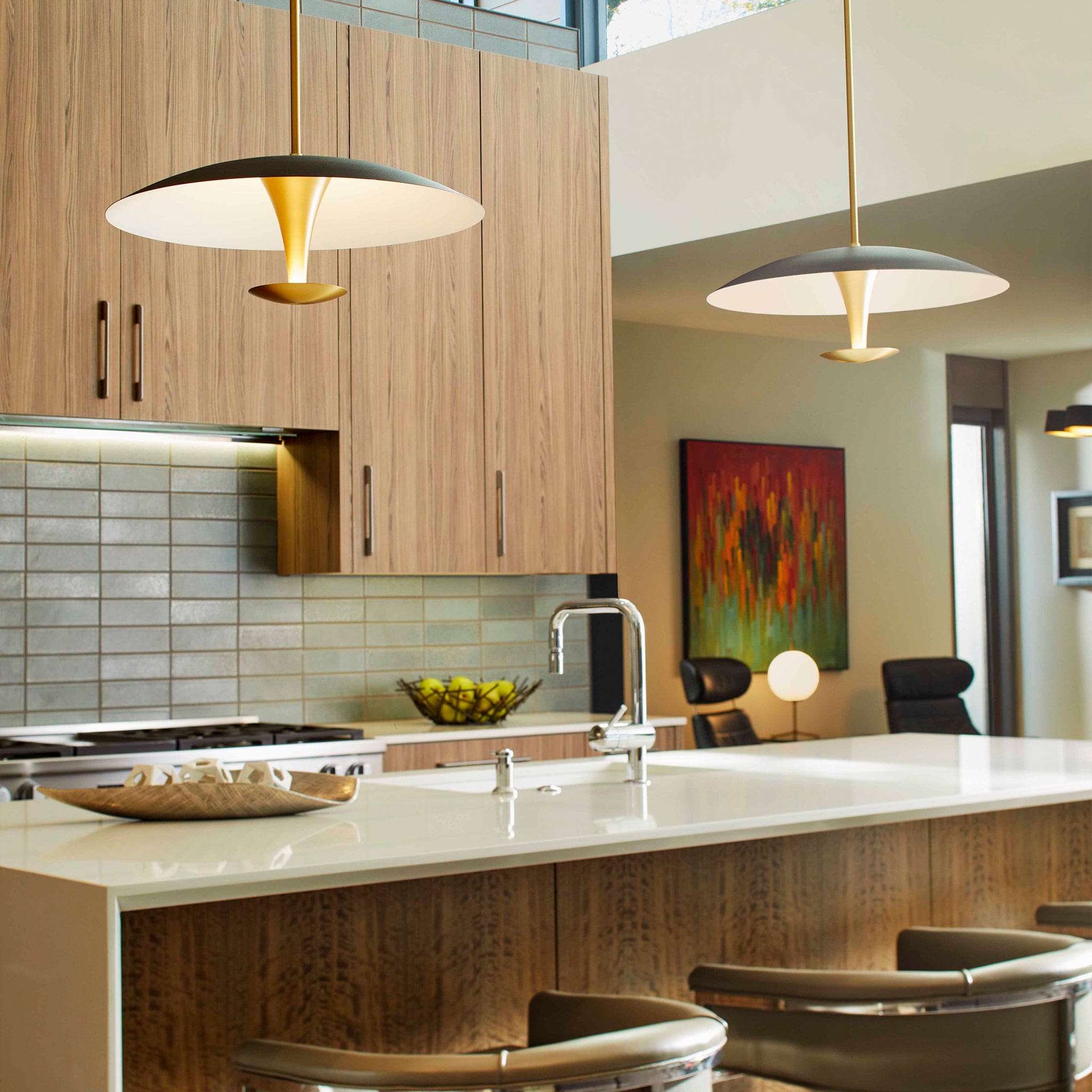 Oxygen by Quorum SPACELY 3-647-1540 Pendant Traditional - Black W Aged Brass