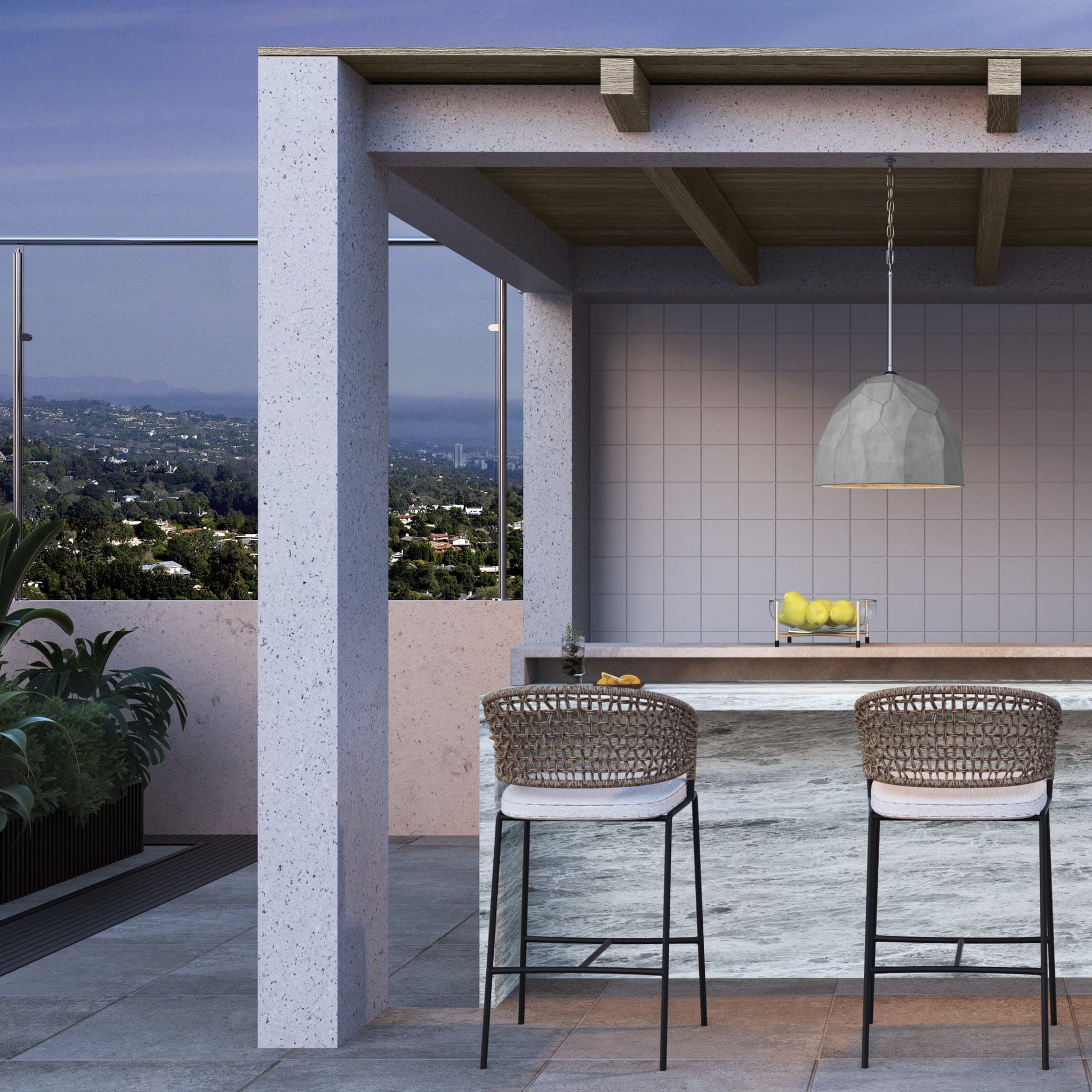 Oxygen by Quorum MARIA 3-663-1624 Pendant - Grey W Satin Nickel