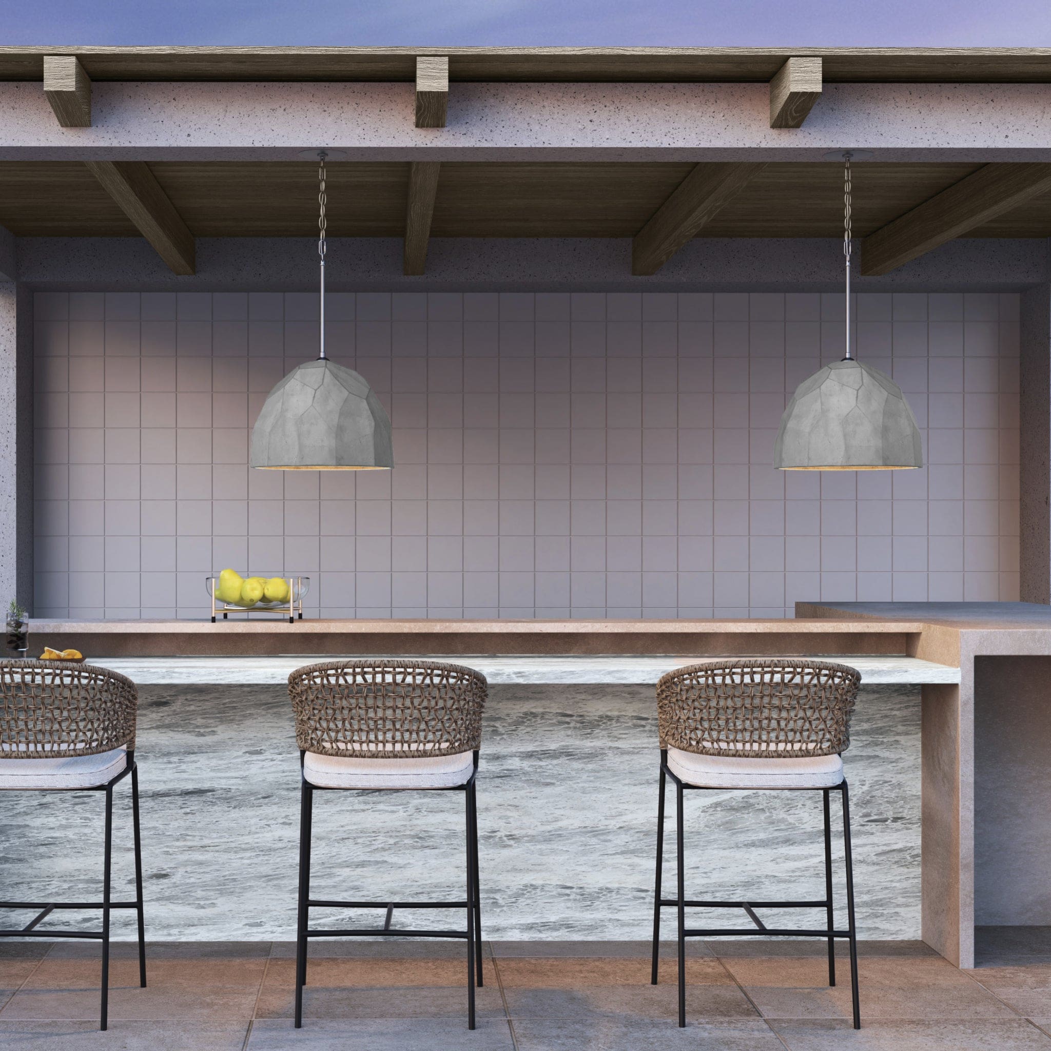 Oxygen by Quorum MARIA 3-663-1624 Pendant - Grey W Satin Nickel