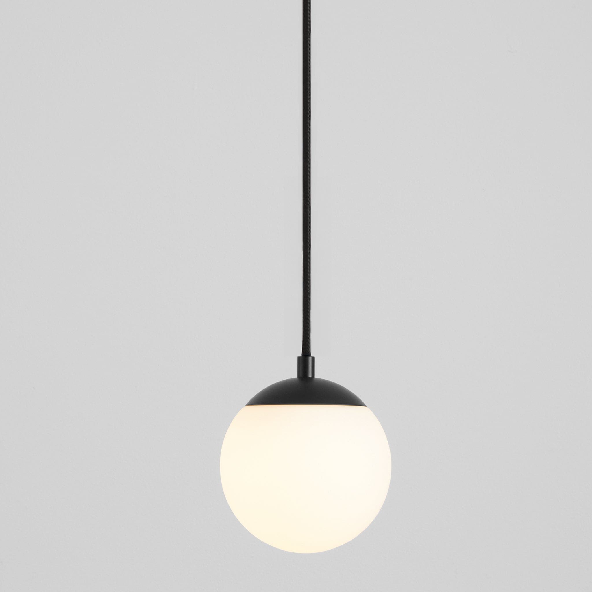 Oxygen by Quorum 3-670-27 Pendant Light Fixture, UL Damp Rated, Black - Satin Opal Diffuser