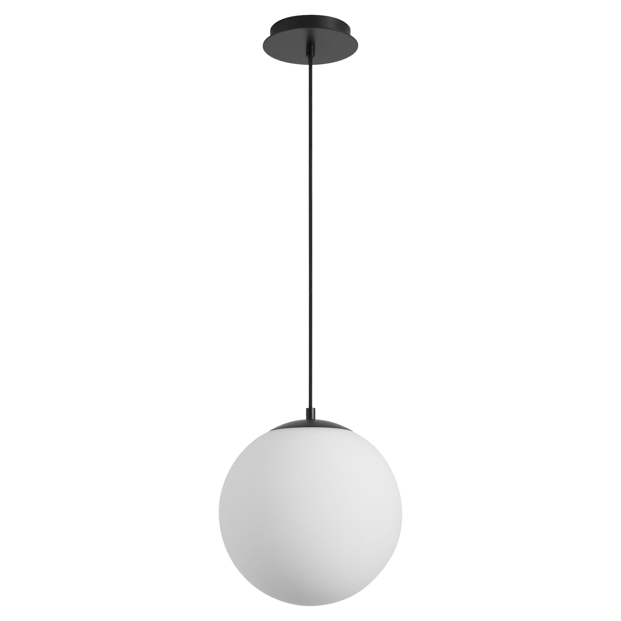 Oxygen Luna 3-673-15 Classic Timeless Glass Globe LED Pendant Light 12 Inch - Black