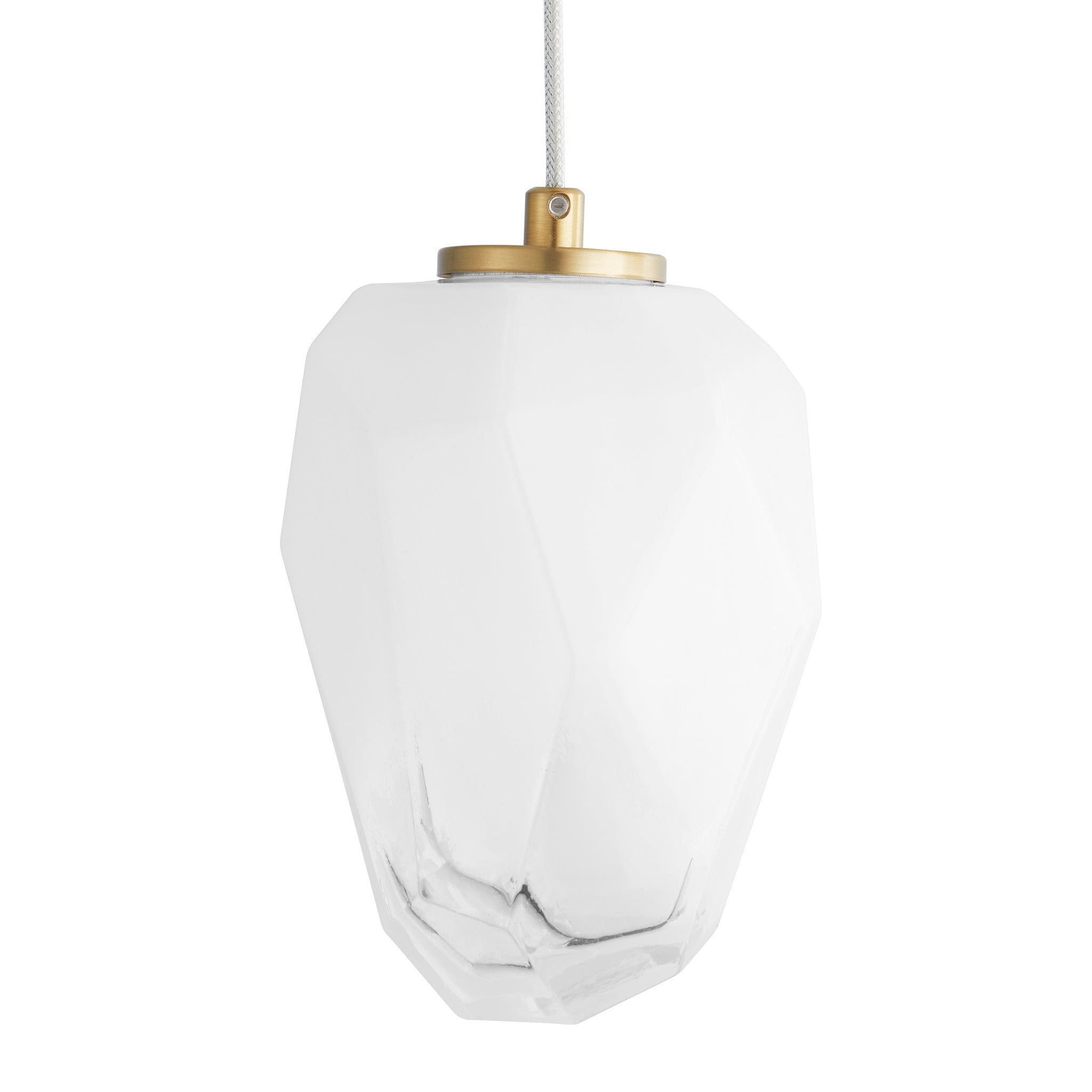 Oxygen Vivo 3-810-40 Pendant - Aged Brass, Faceted Blown Glass