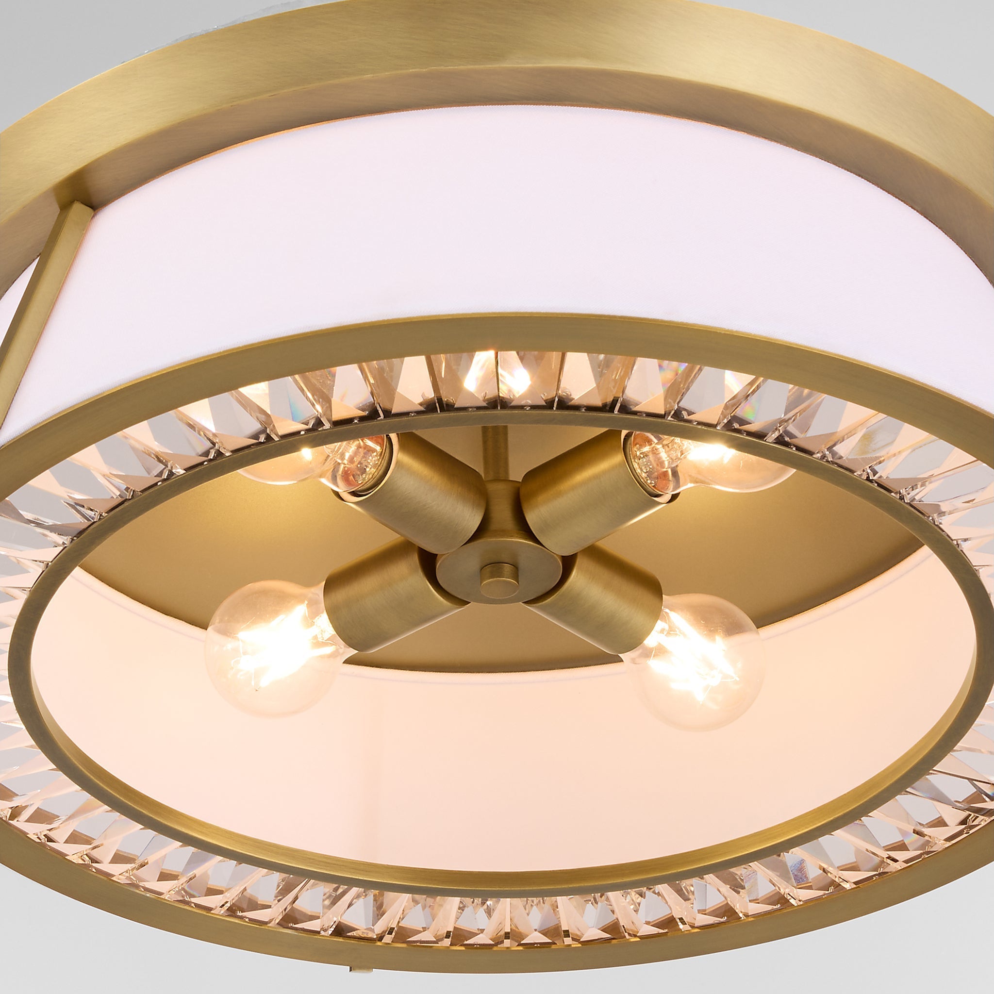 Quorum GORHAM 3382-4-47 Flush Mount - Brushed Brass