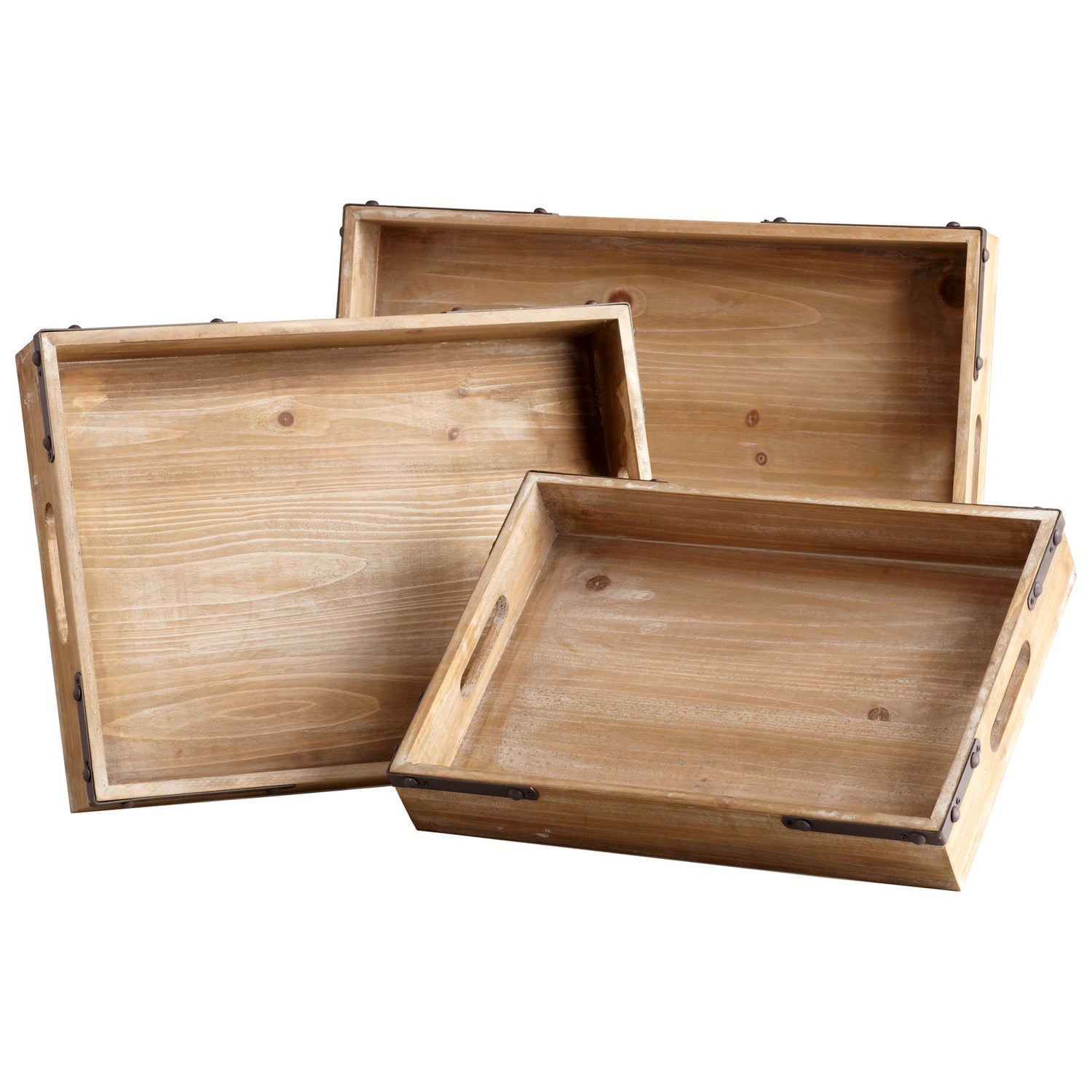 Cyan Design 05109 Staton Trays - Washed Oak