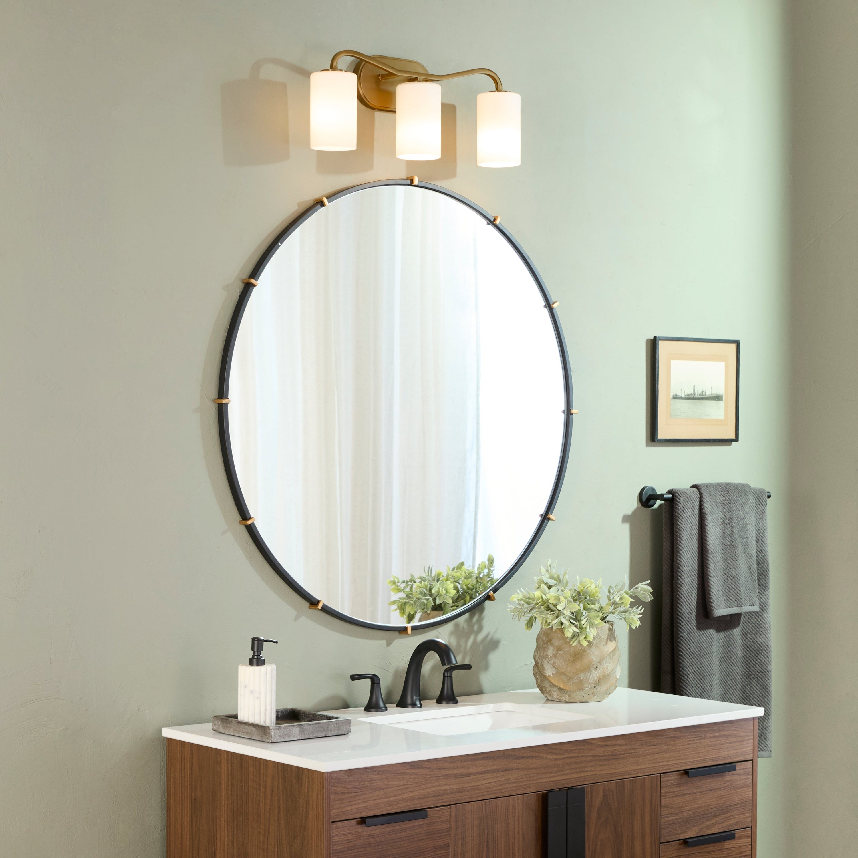 Quorum RUTHERFORD 5307-3-47 Bathroom Fixture - Brushed Brass