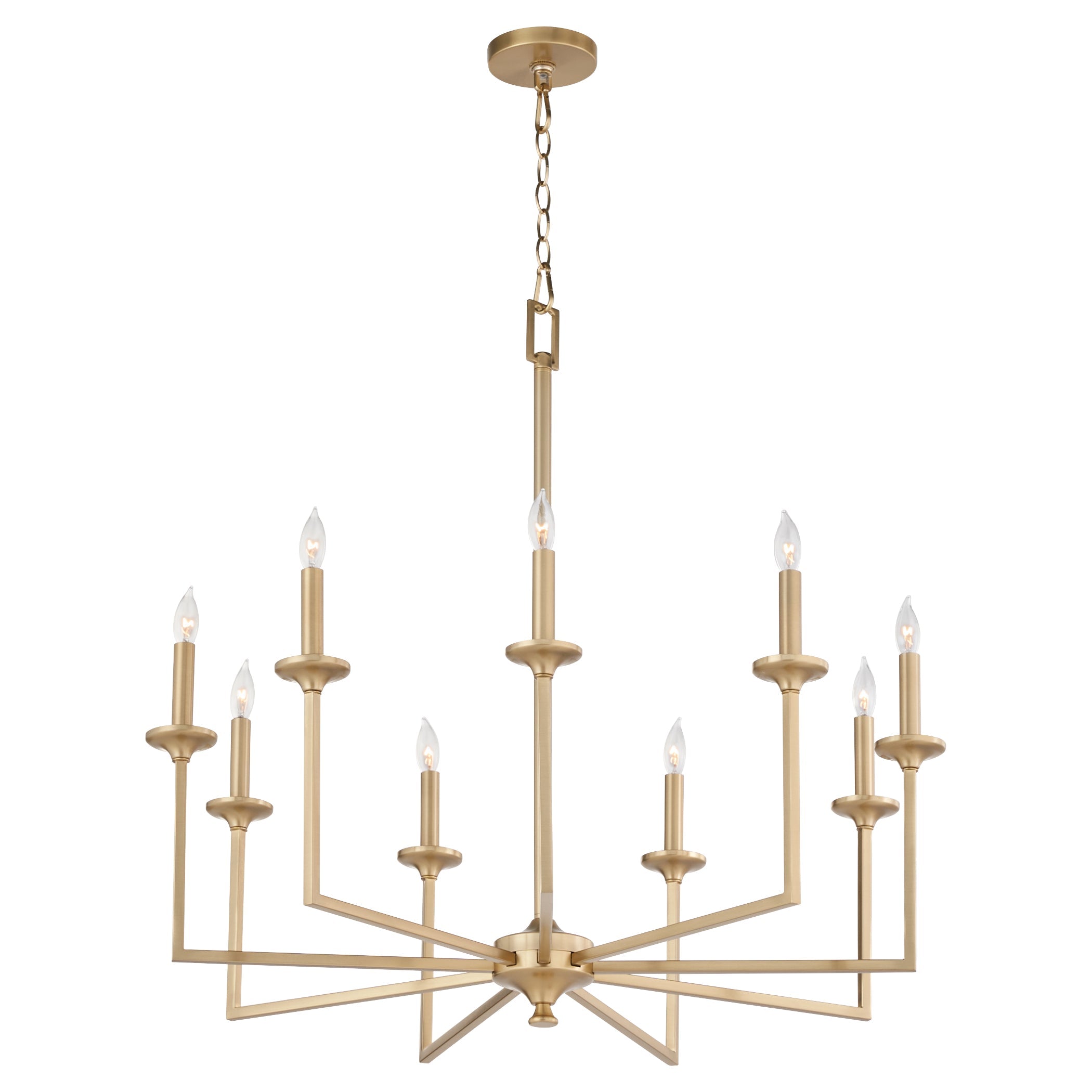 Quorum Eldorado 6005-9-80 Chandelier - Aged Brass
