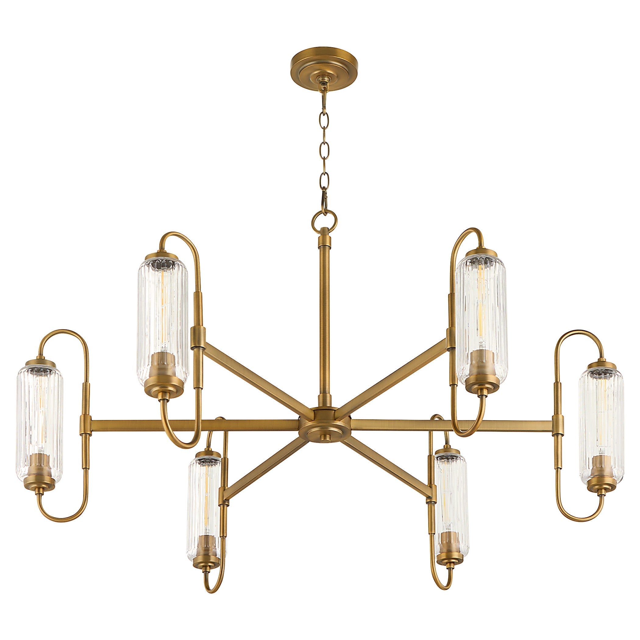 Quorum WHITMIRE 6015-6-47 Chandelier - Brushed Brass