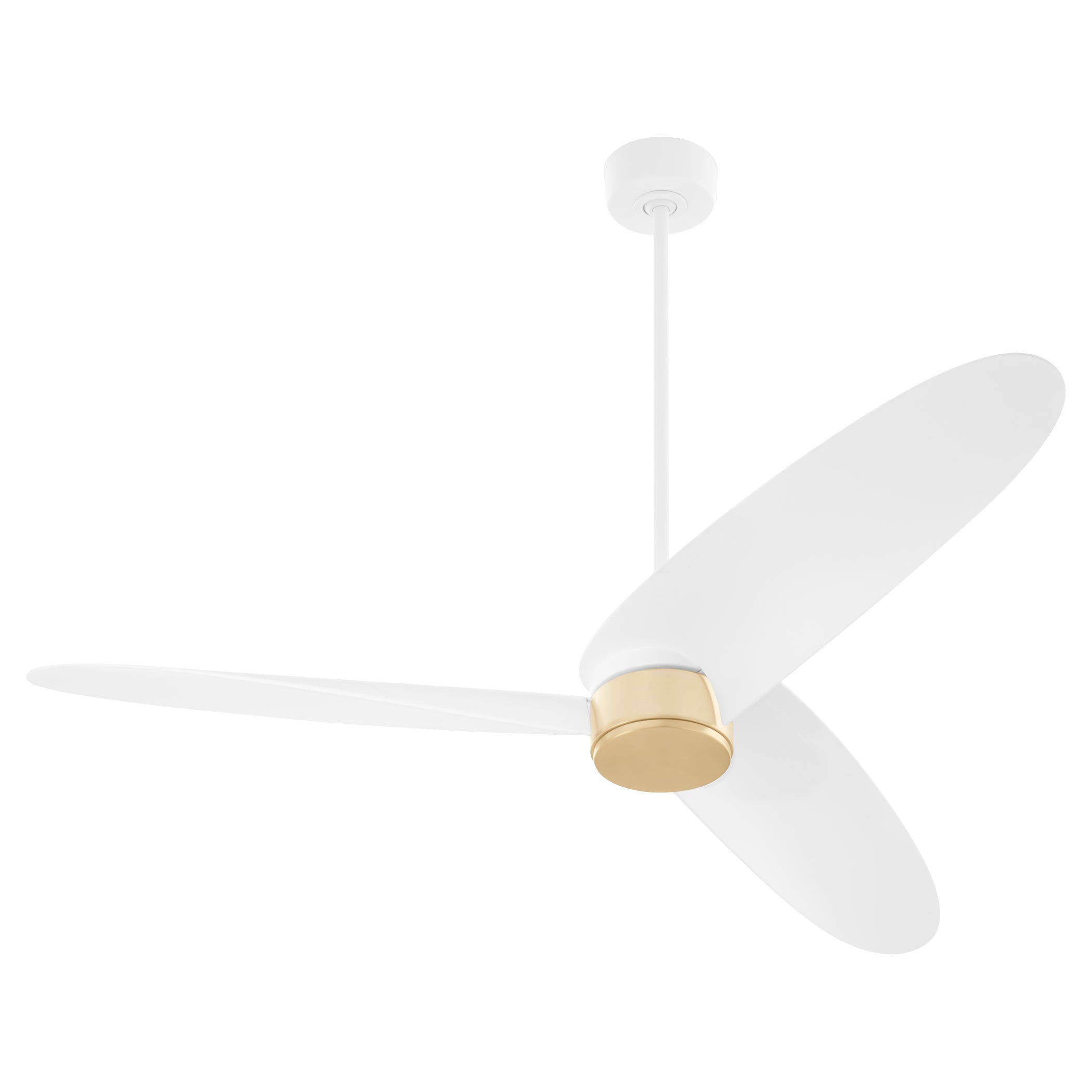 Quorum Brisa 61603-8 Patio Fan - Studio White W/ Aged Brass