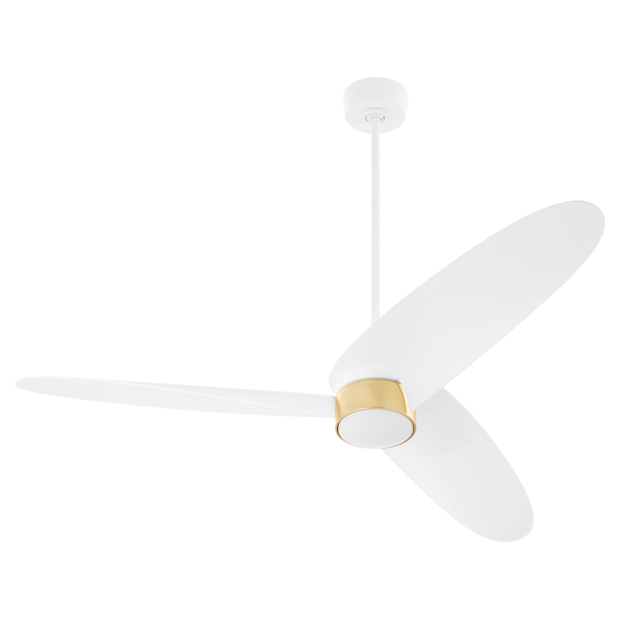Quorum Brisa 61603-8 Patio Fan - Studio White W/ Aged Brass