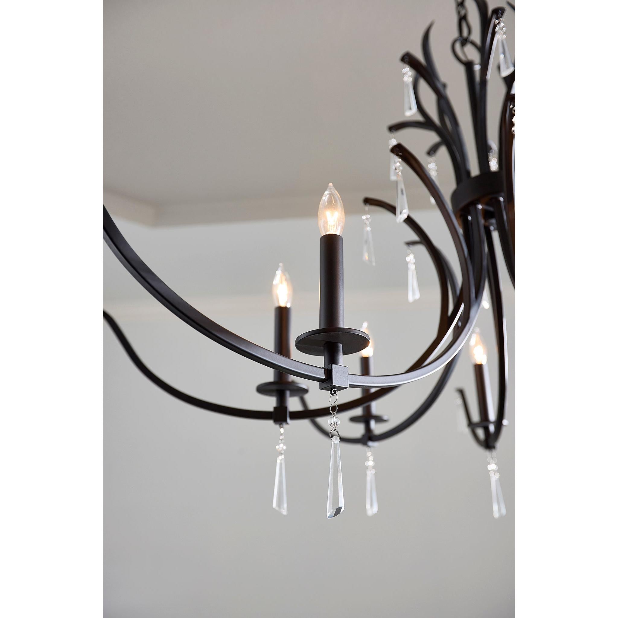 Quorum Majesty 620-8-59 Chandelier - Matte Black