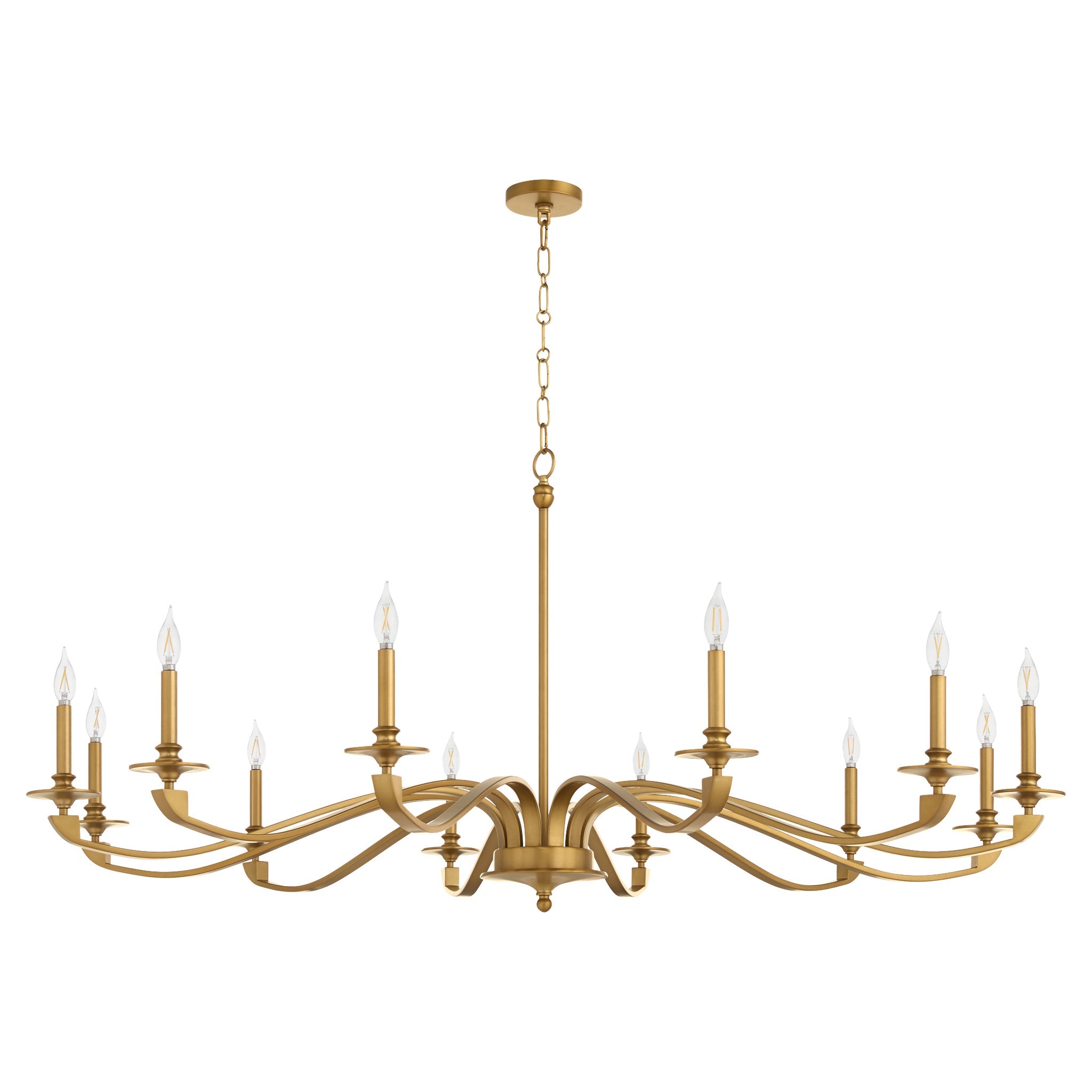 Quorum CHANTELLE 6240-12-47 Chandelier Transitional - Brushed Brass