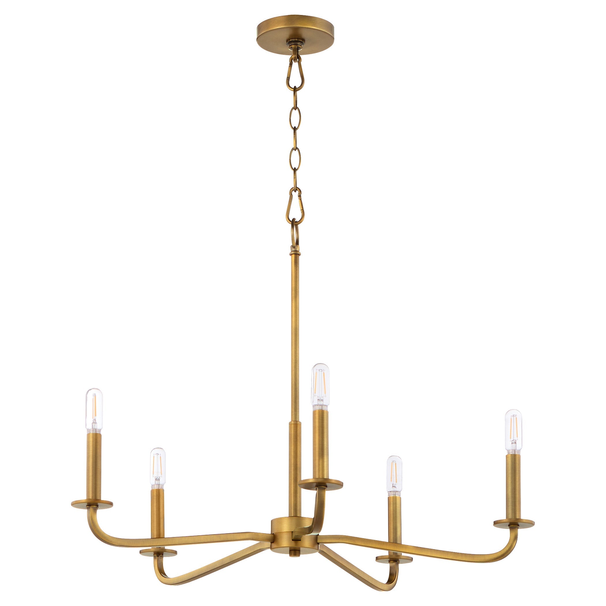 Quorum RUTHERFORD 6307-5-47 Chandelier - Brushed Brass
