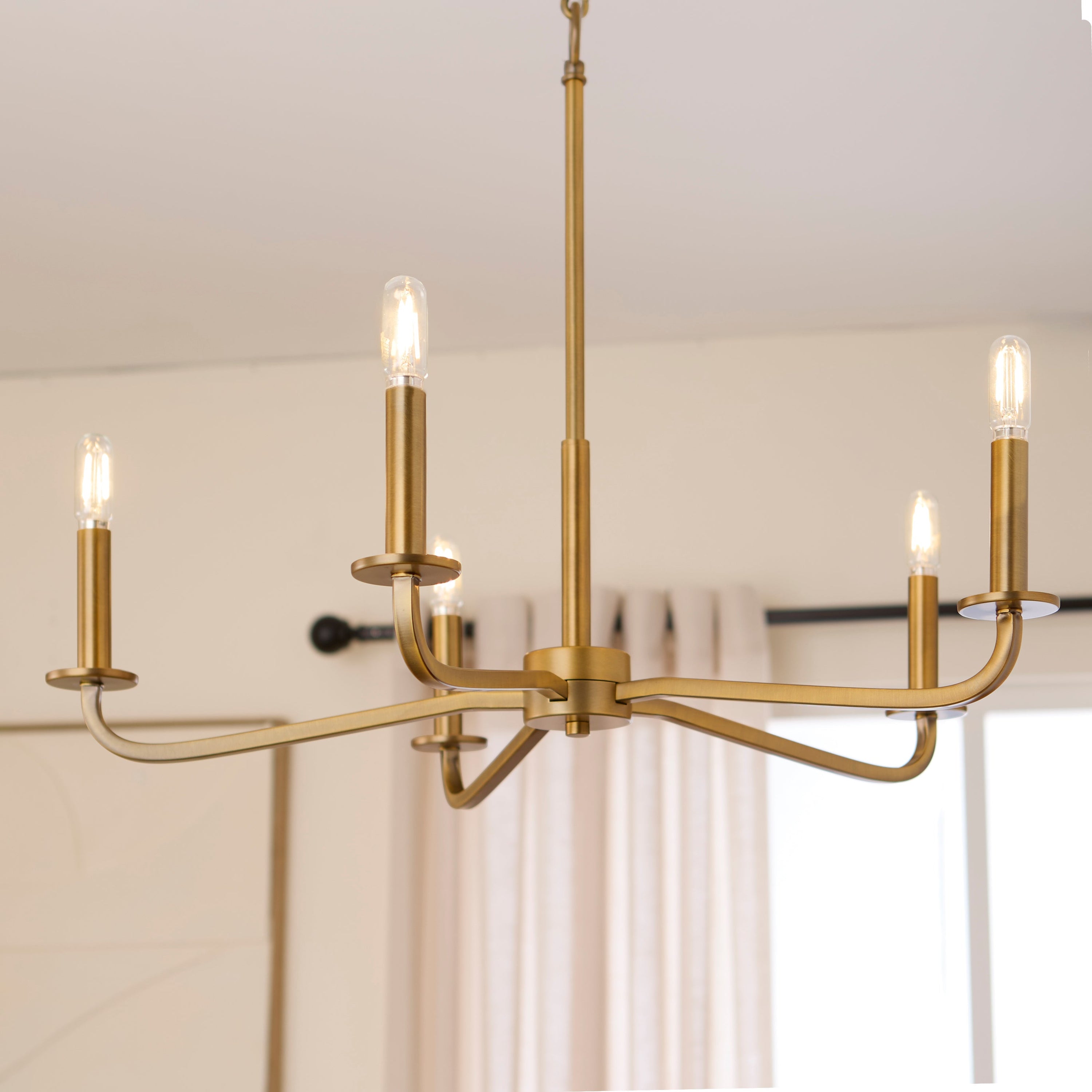 Quorum RUTHERFORD 6307-5-47 Chandelier - Brushed Brass