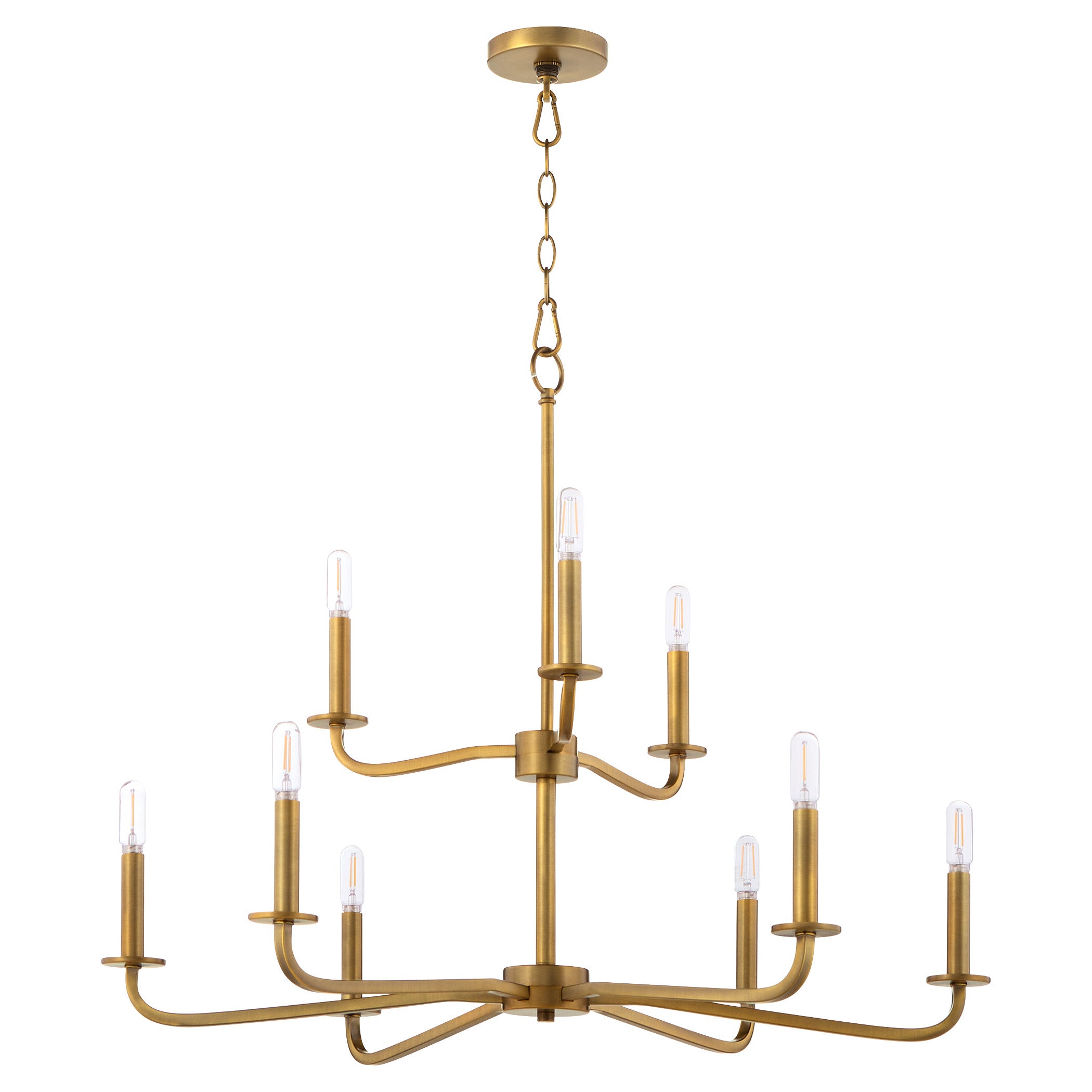 Quorum RUTHERFORD 6307-9-47 Chandelier - Brushed Brass