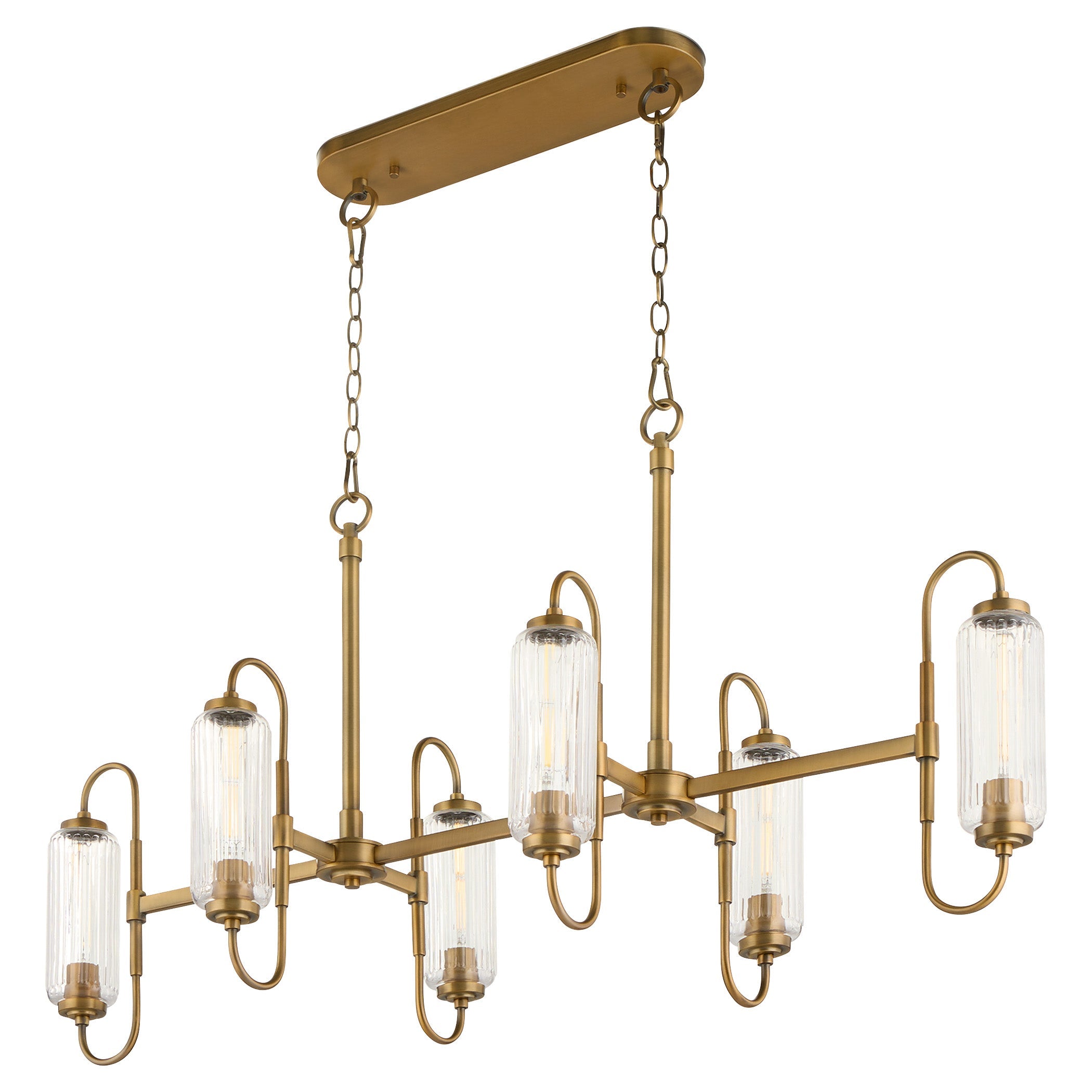 Quorum WHITMIRE 6615-6-47 Chandelier - Brushed Brass