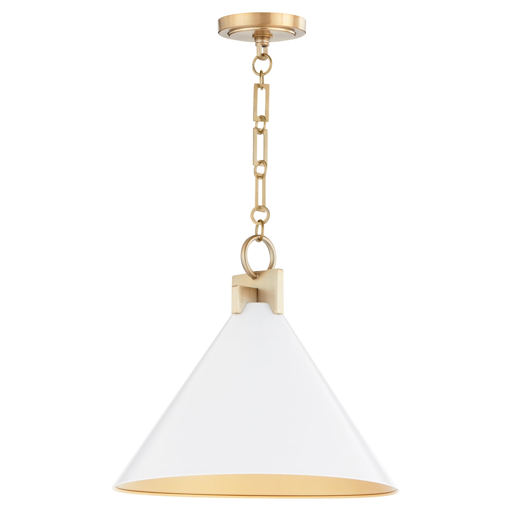 Quorum Jackson 68-16-0880 Pendant - Studio White W/ Aged Brass